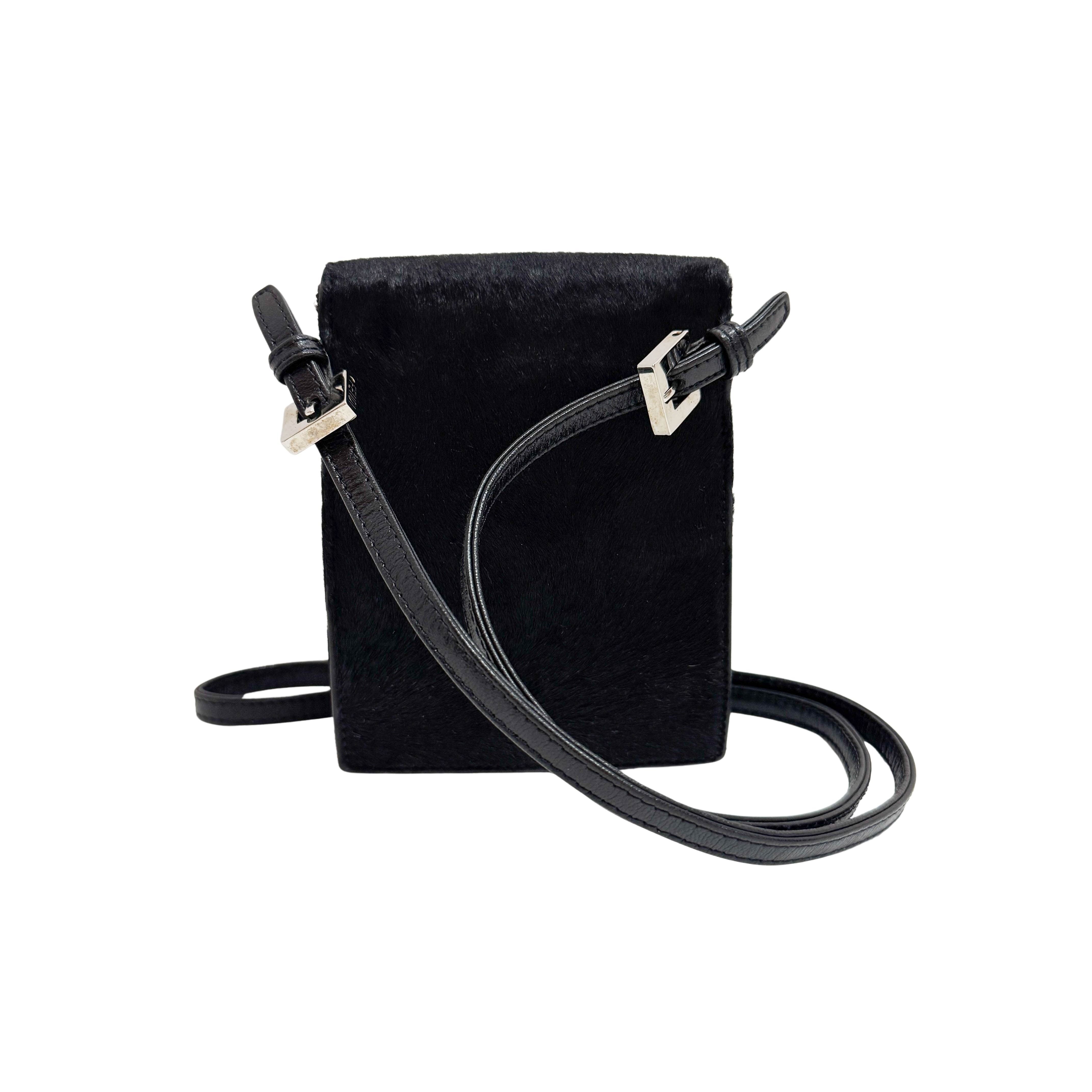 Mini Black Pony Hair Crossbody Bag