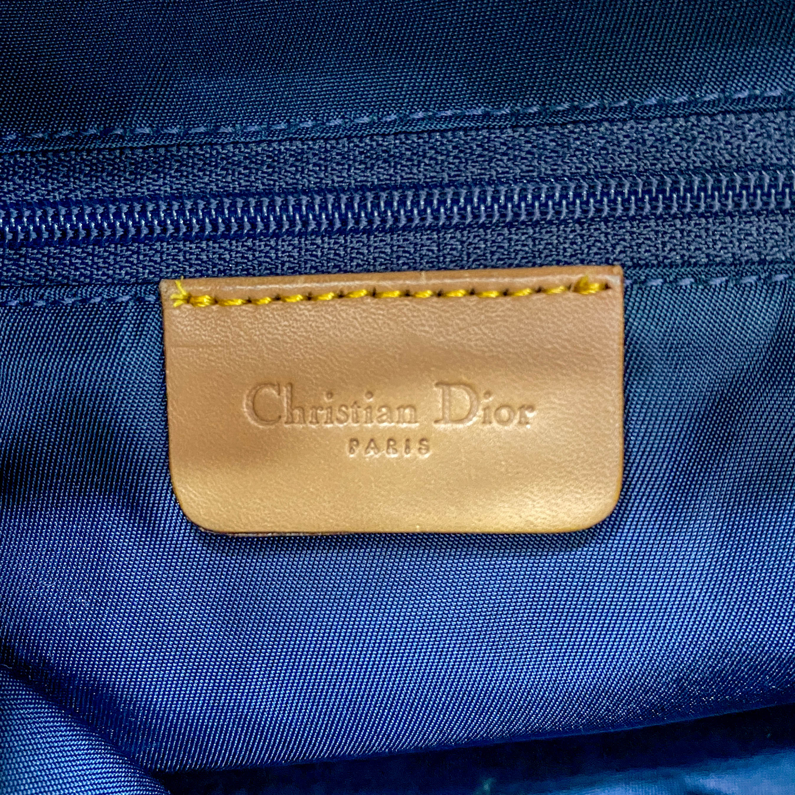 Double Saddle Bag in Denim with Gold Hardware