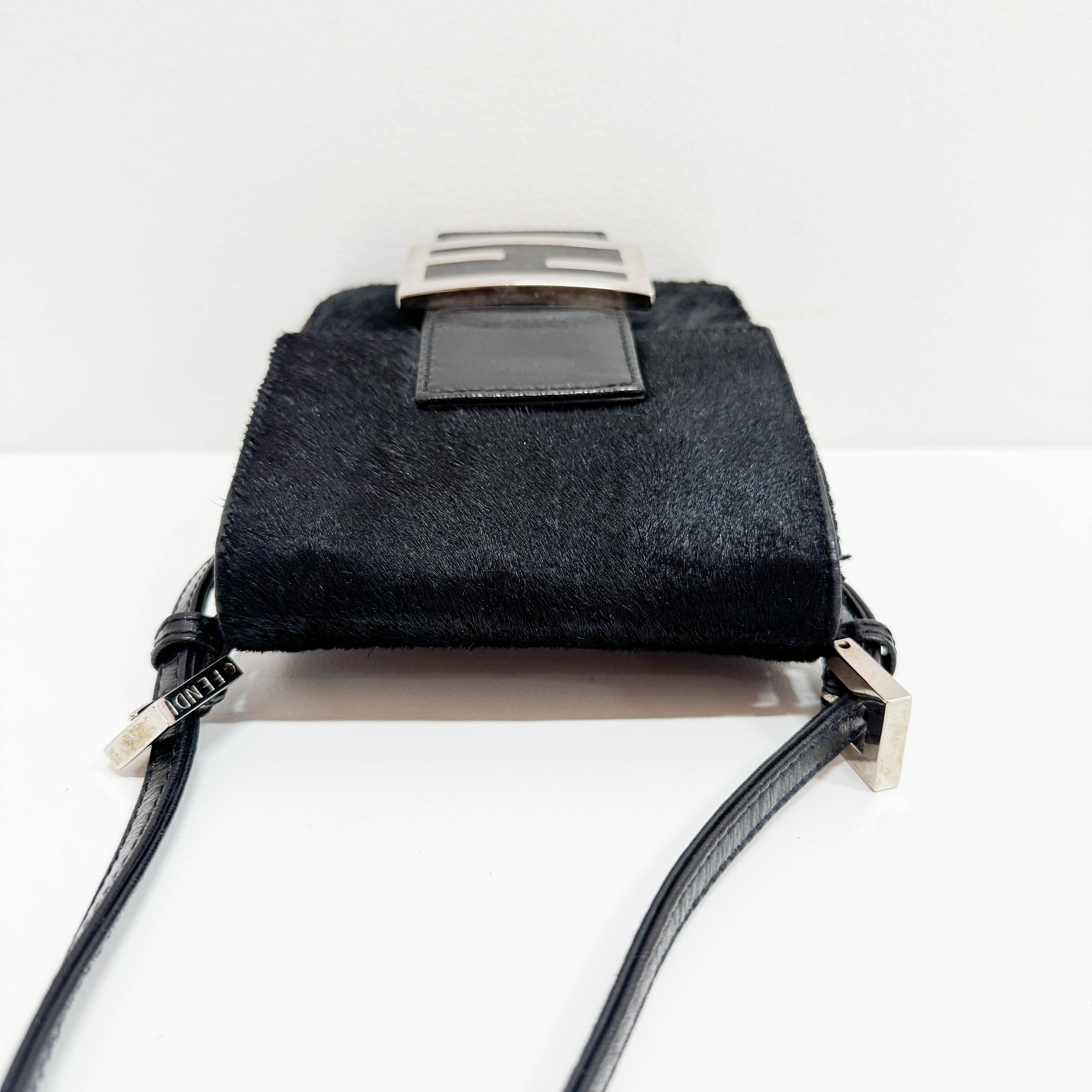Mini Black Pony Hair Crossbody Bag