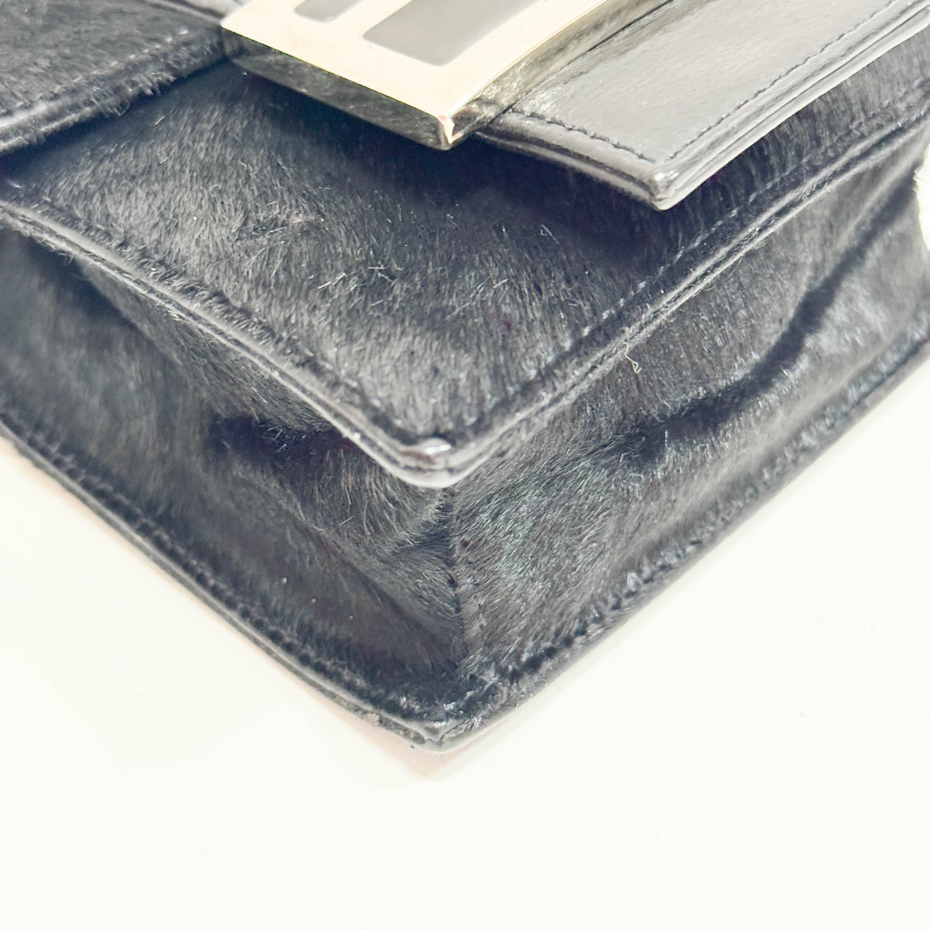 Mini Black Pony Hair Crossbody Bag