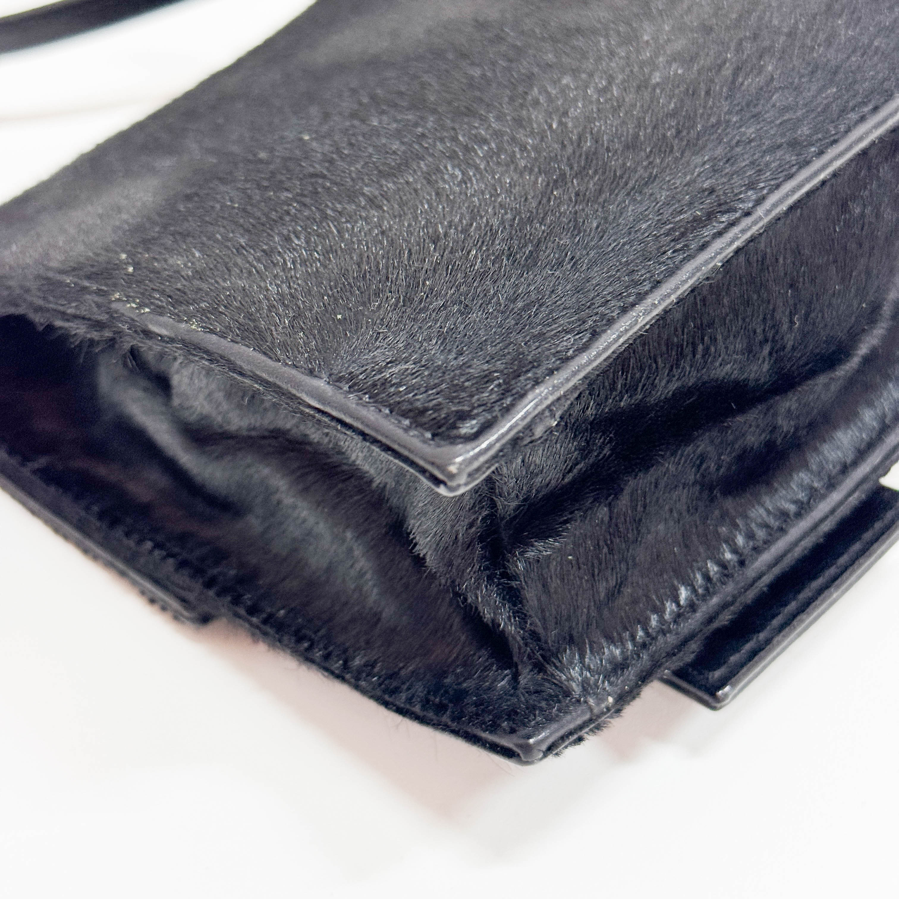 Mini Black Pony Hair Crossbody Bag