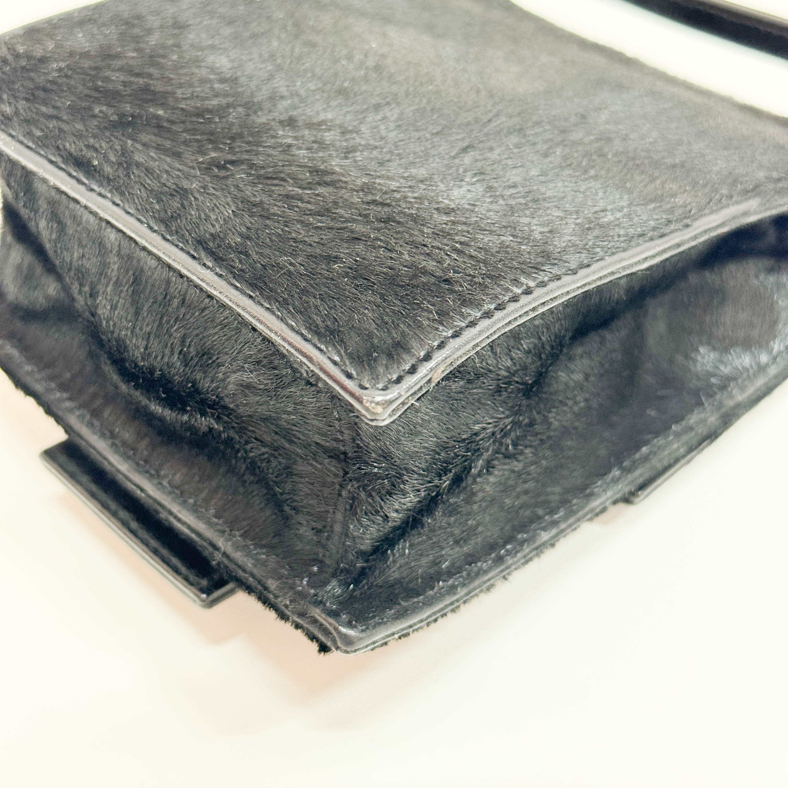 Mini Black Pony Hair Crossbody Bag