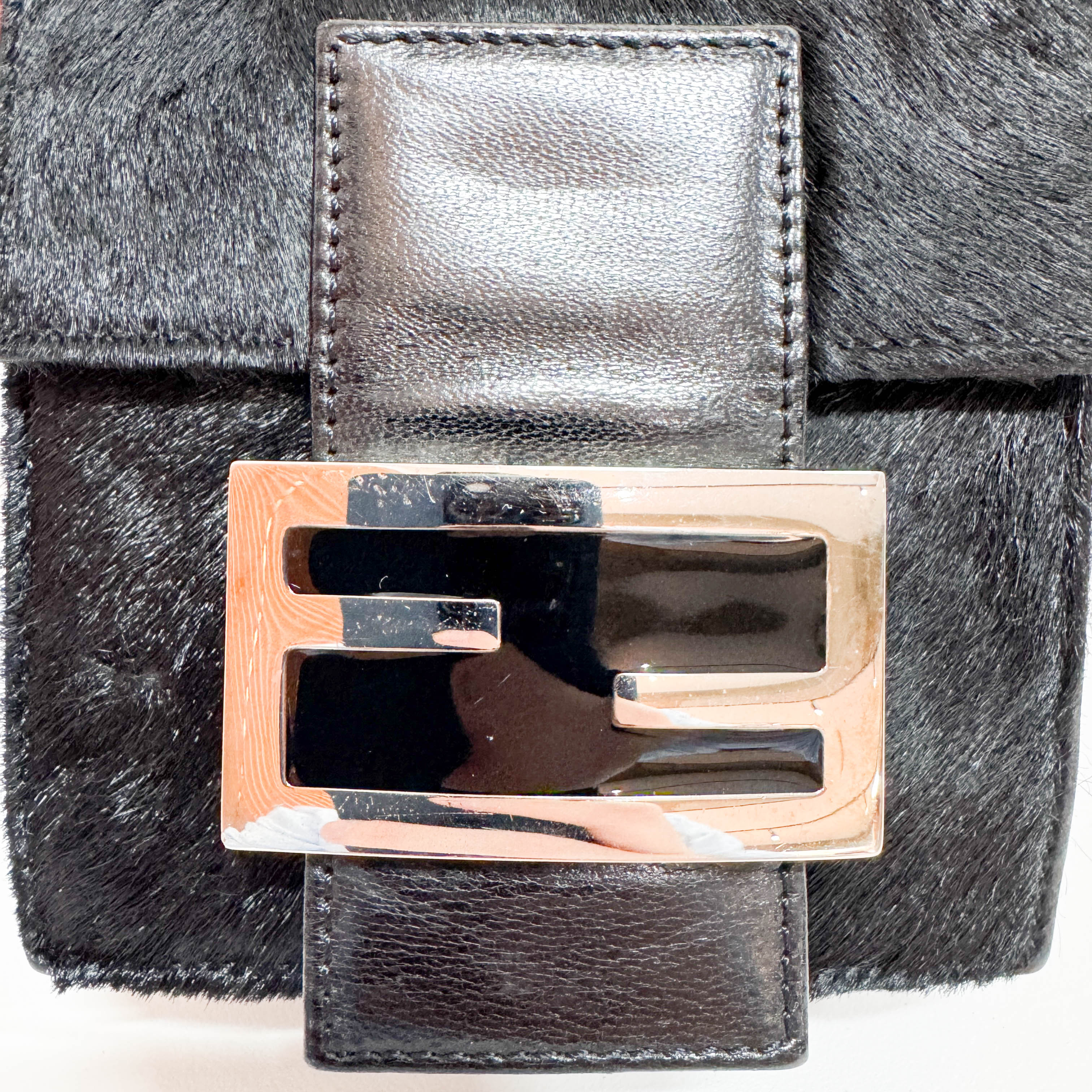 Mini Black Pony Hair Crossbody Bag
