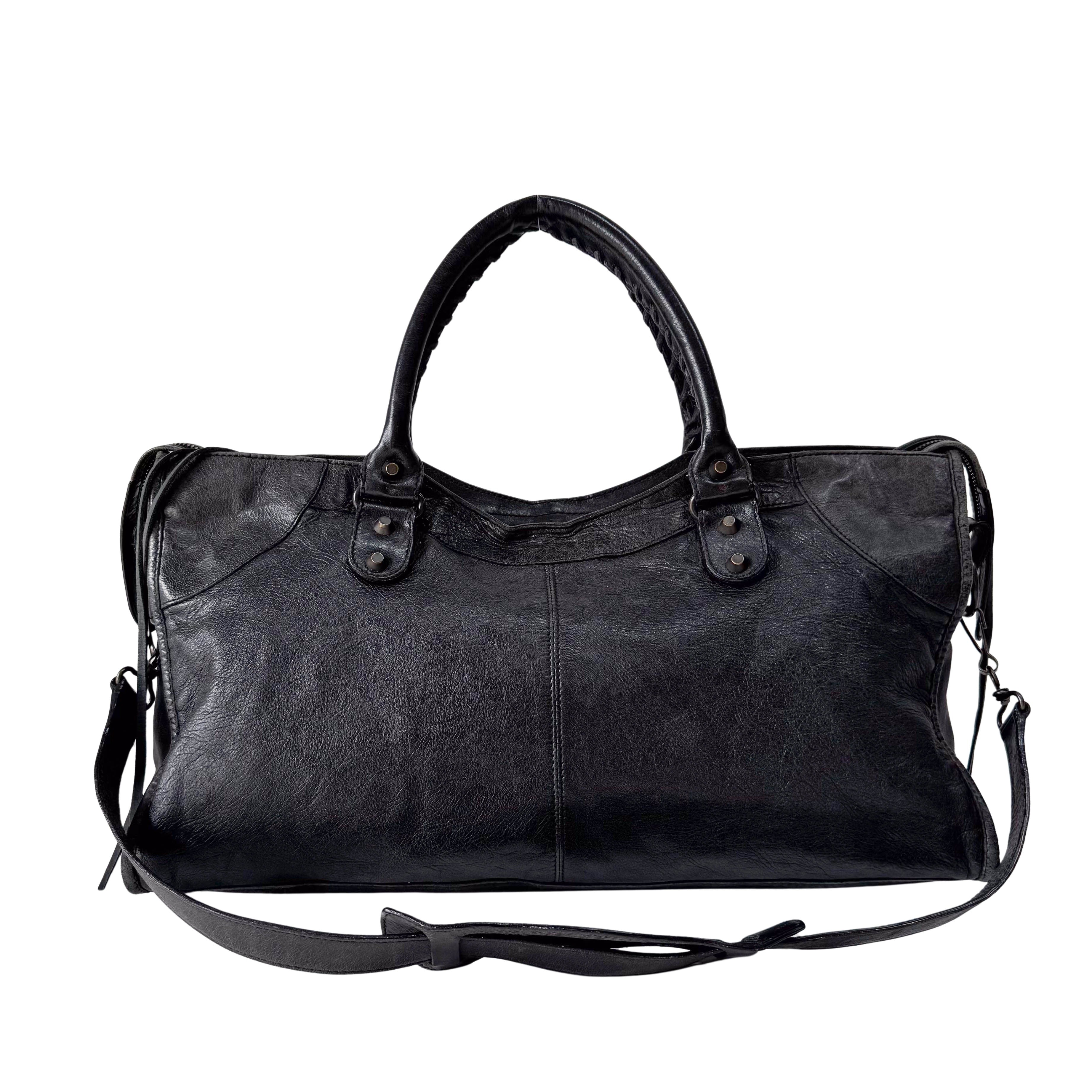 The City Grey Leather Hand bag