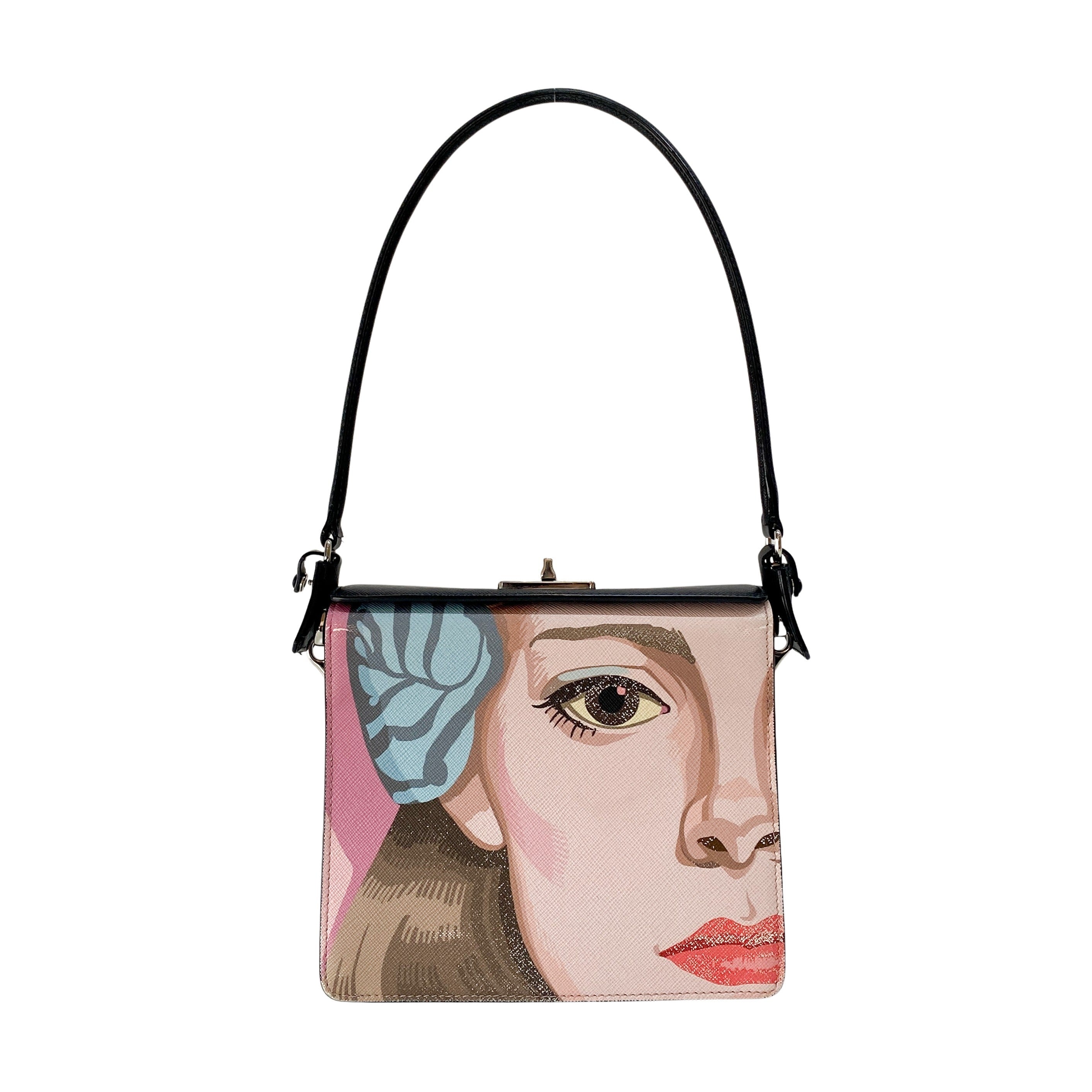 Saffiano Leather Illustration Bag