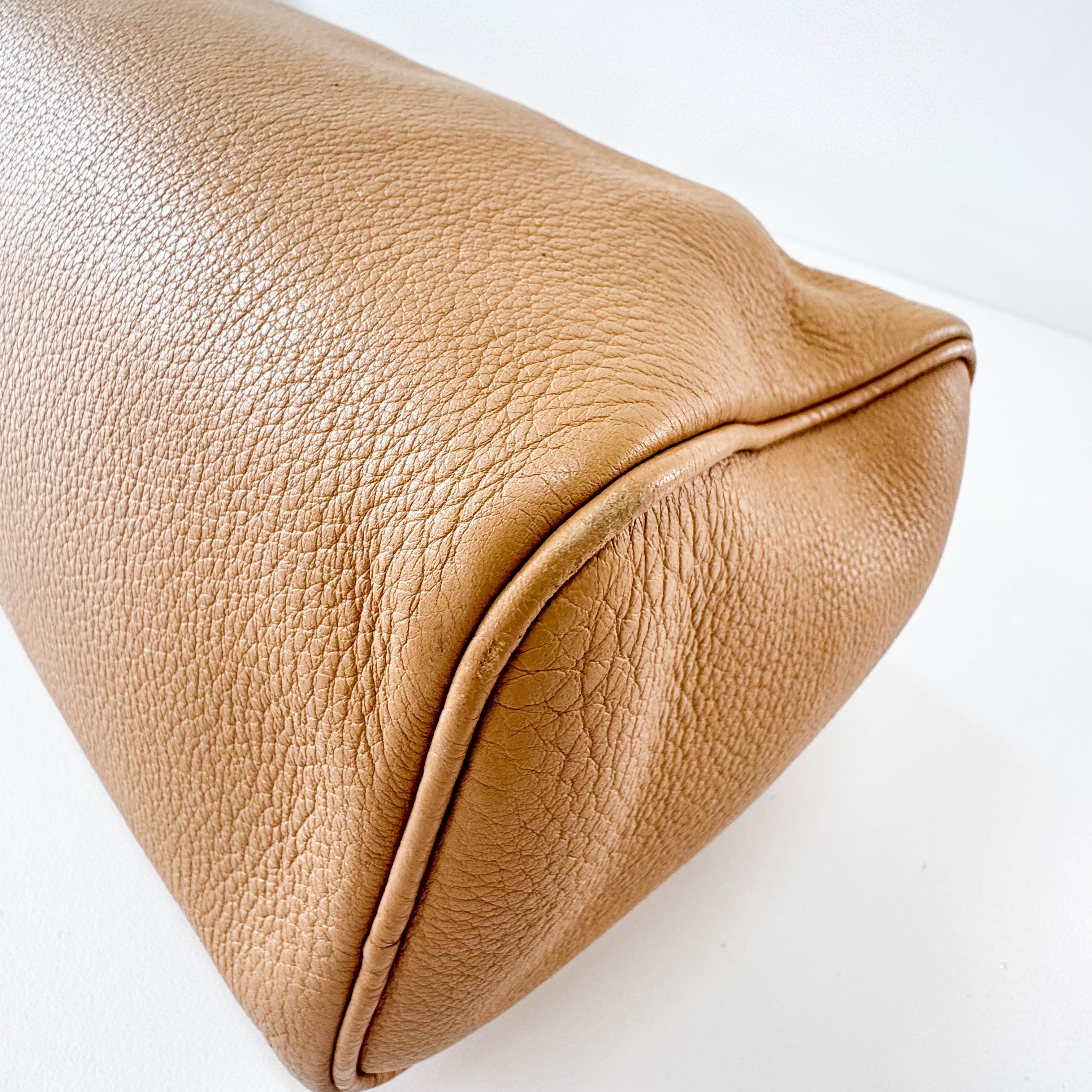Y2K Beige Leather Shoulder Bag