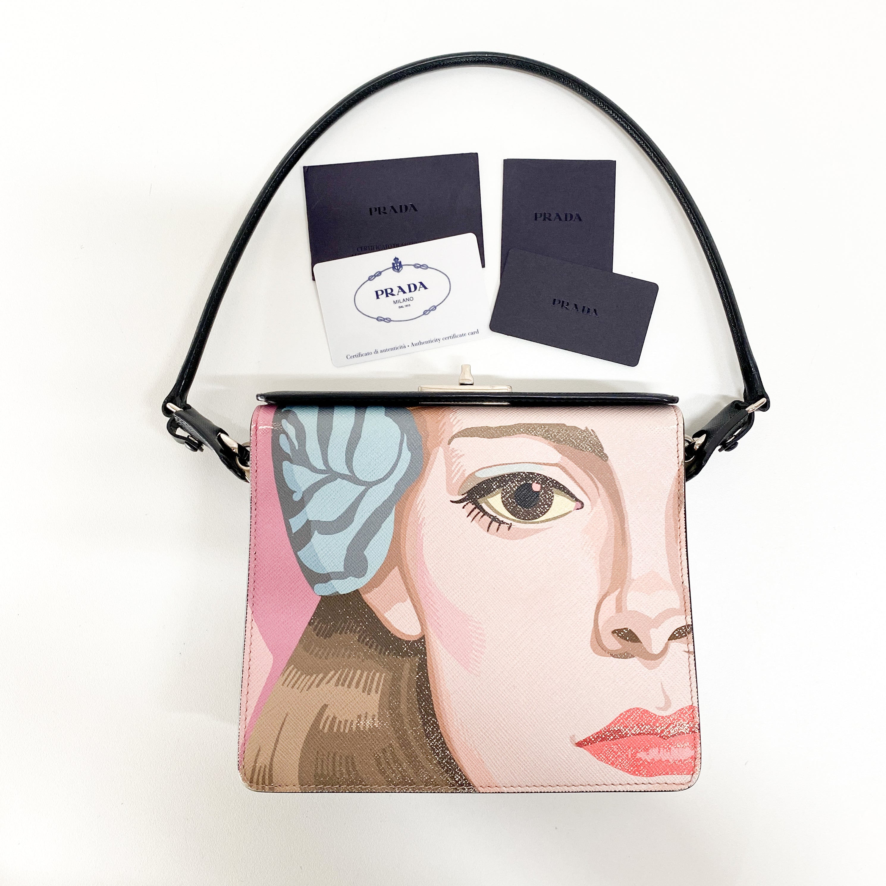 Saffiano Leather Illustration Bag