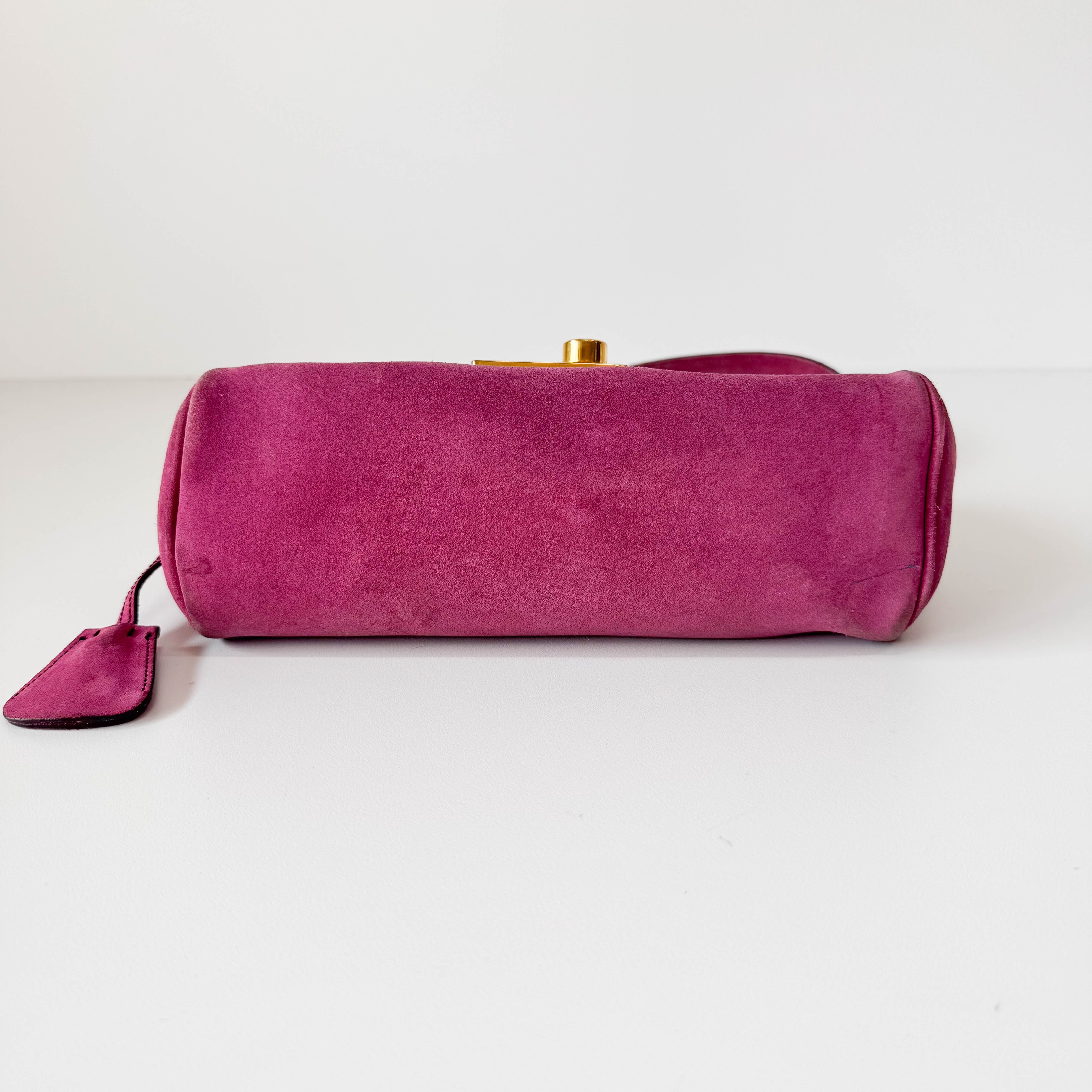 Pink Suede Shoulder Bag