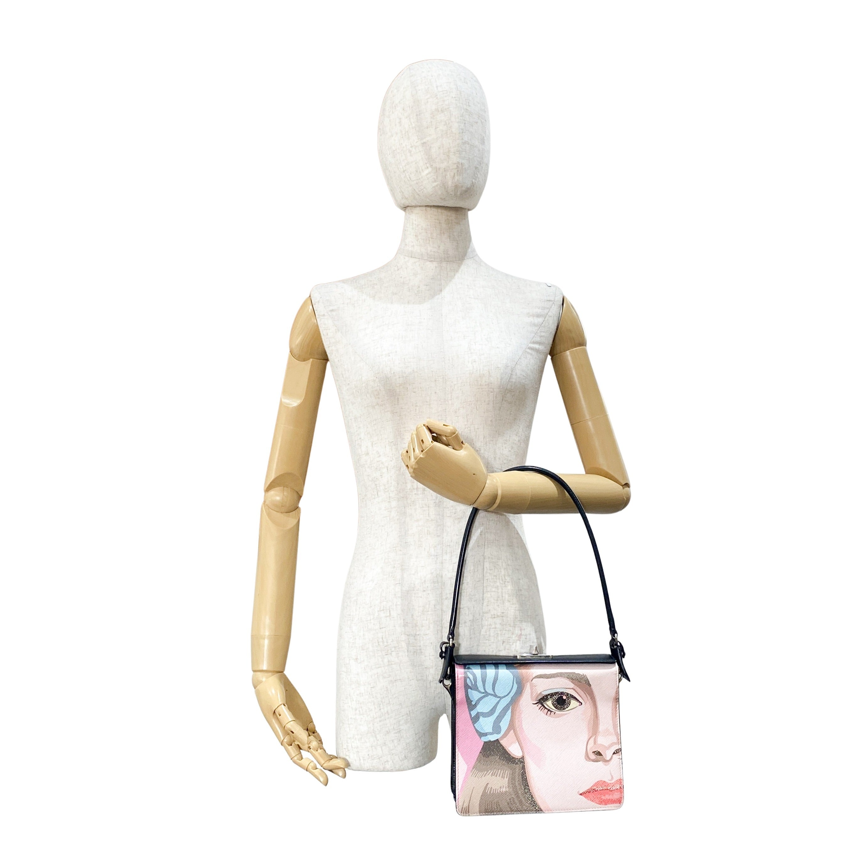 Saffiano Leather Illustration Bag