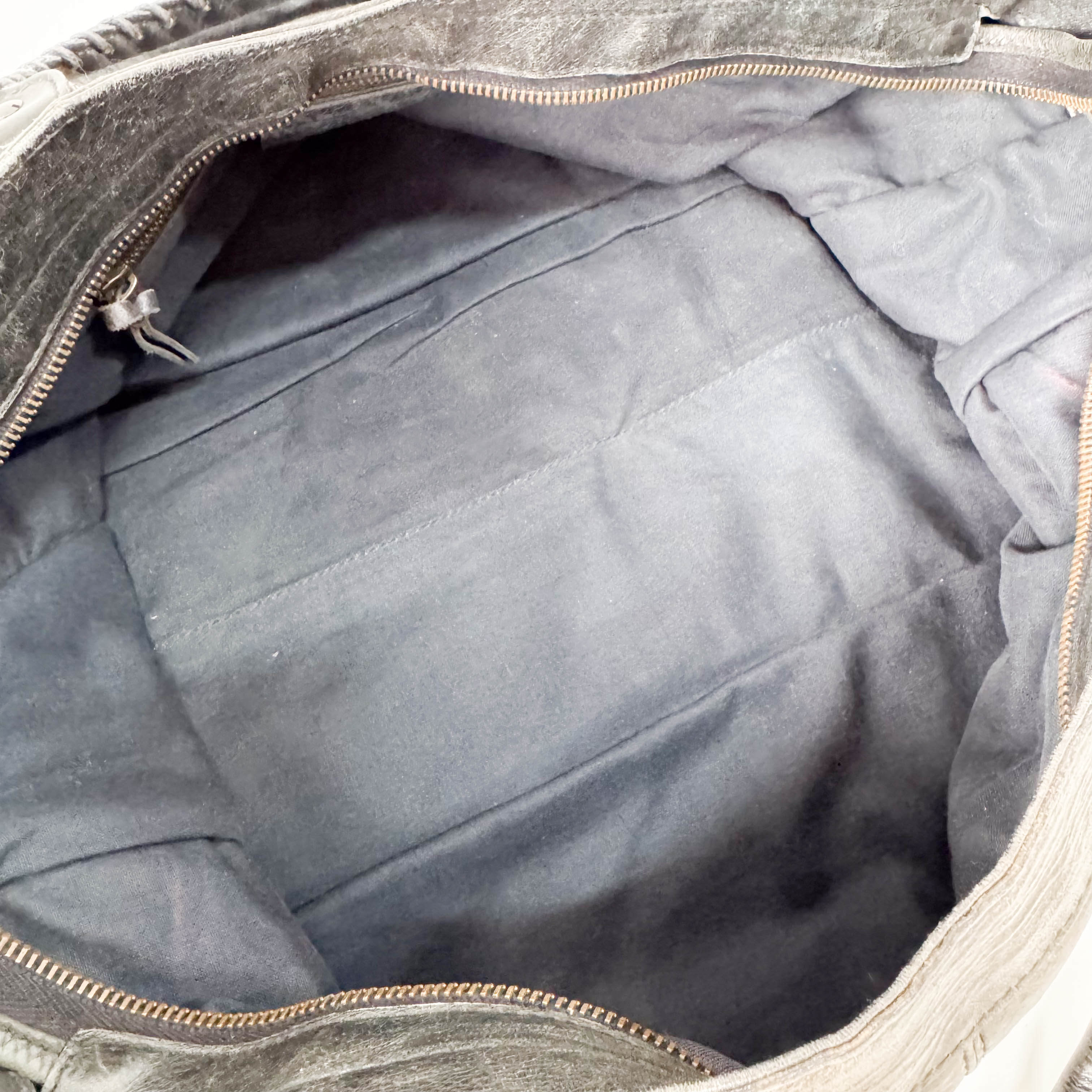 The City Grey Leather Hand bag