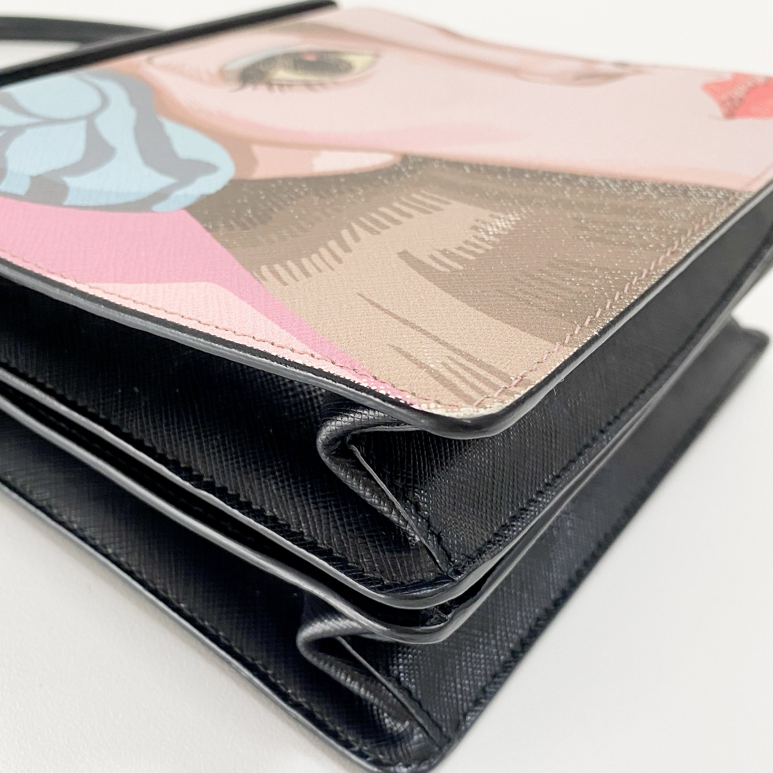 Saffiano Leather Illustration Bag