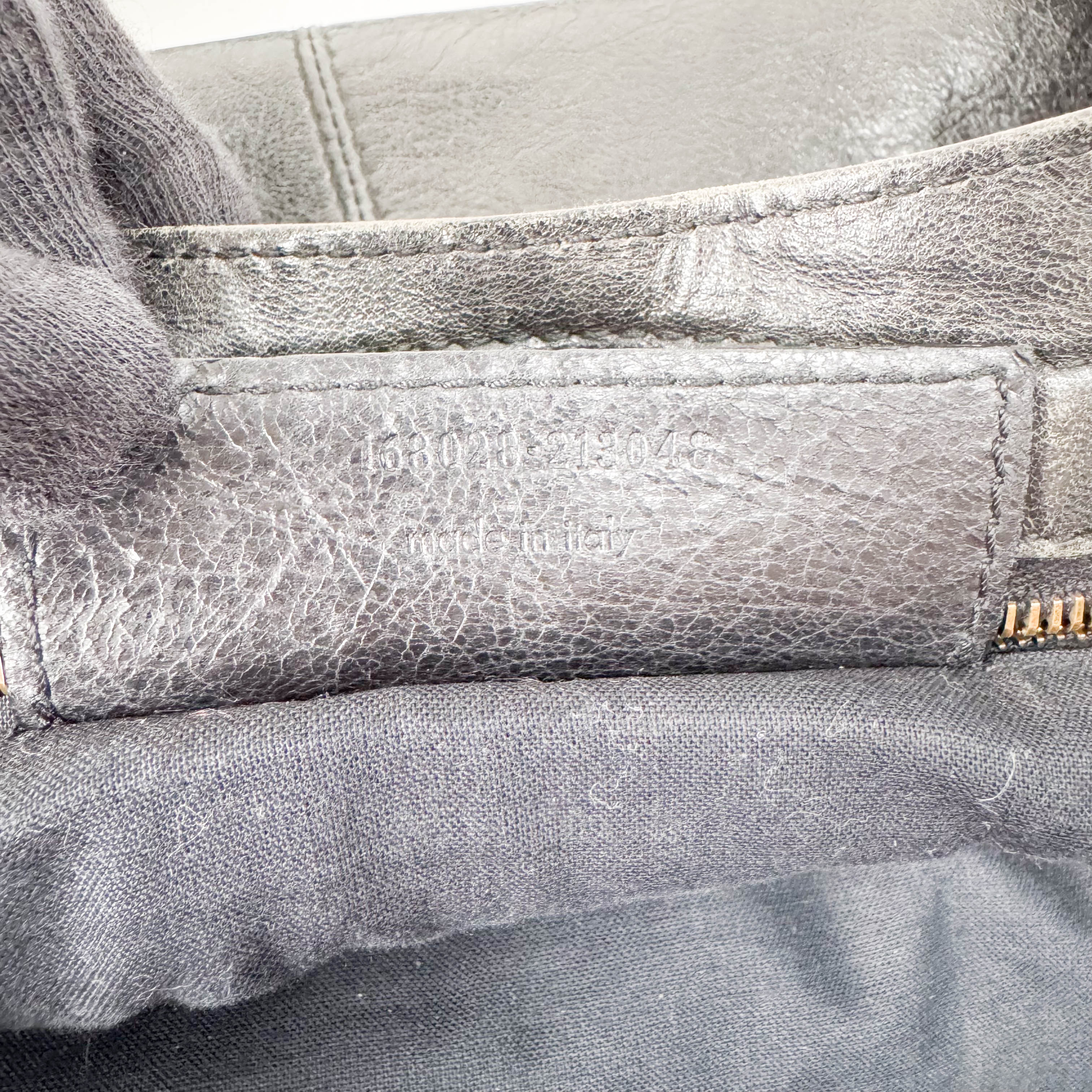 The City Grey Leather Hand bag