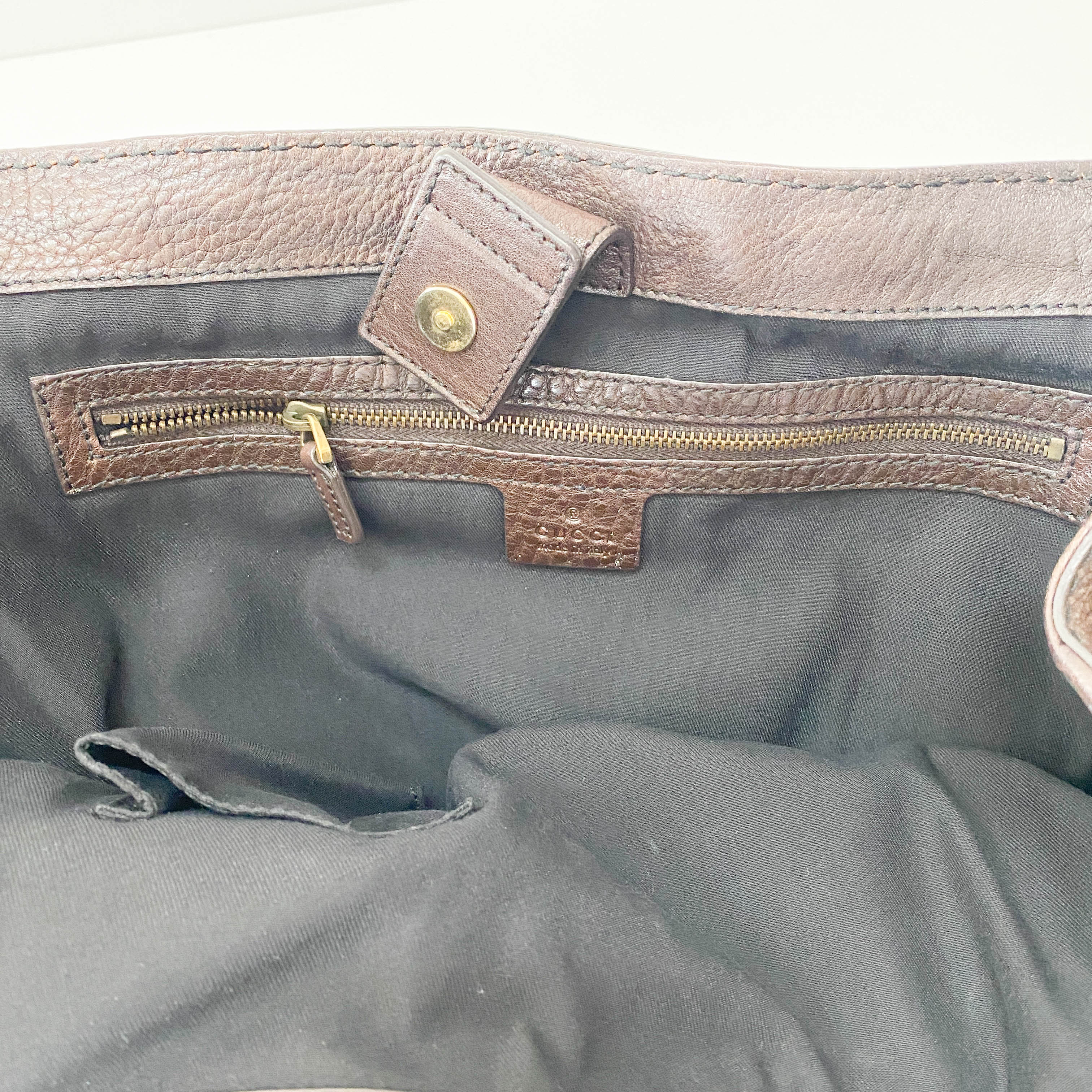 Horsebit Brown Suede Shoulder Bag