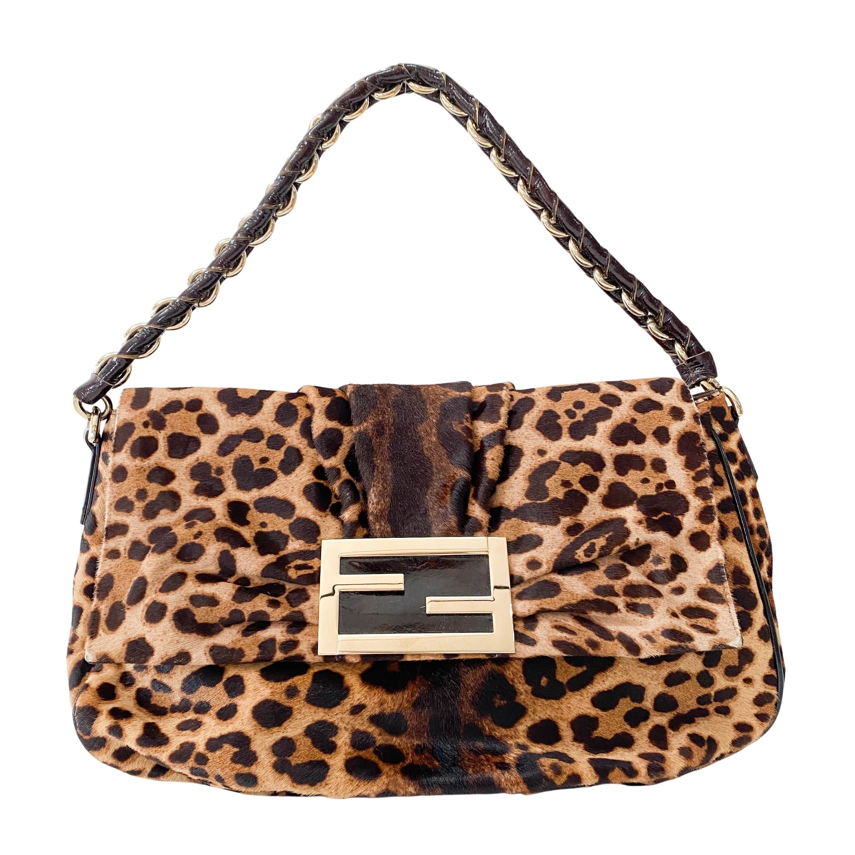 Big Mamma Baguette Leopard Pony Hair Shoulder Bag