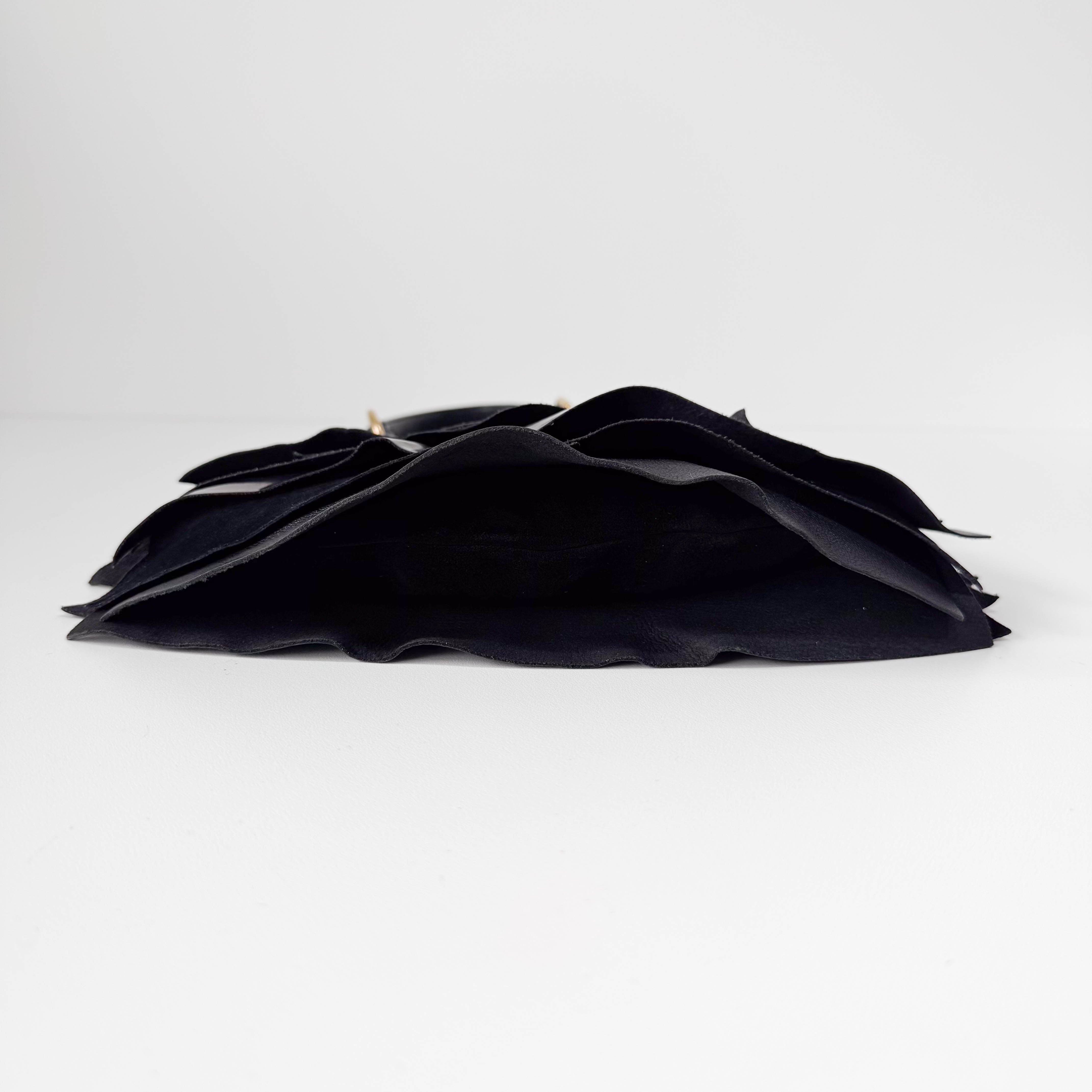 Saint-Tropez Black Leather/Patent Shoulder Bag