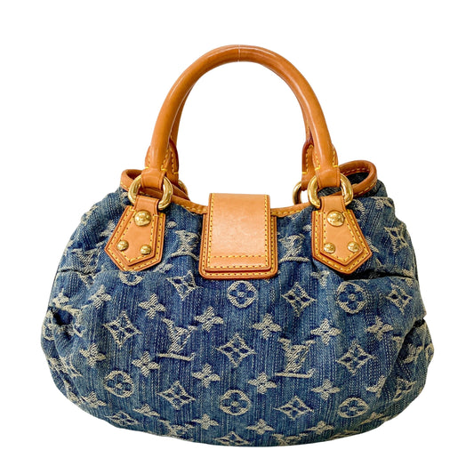 Blue Denim Monogram Pleaty Handbag