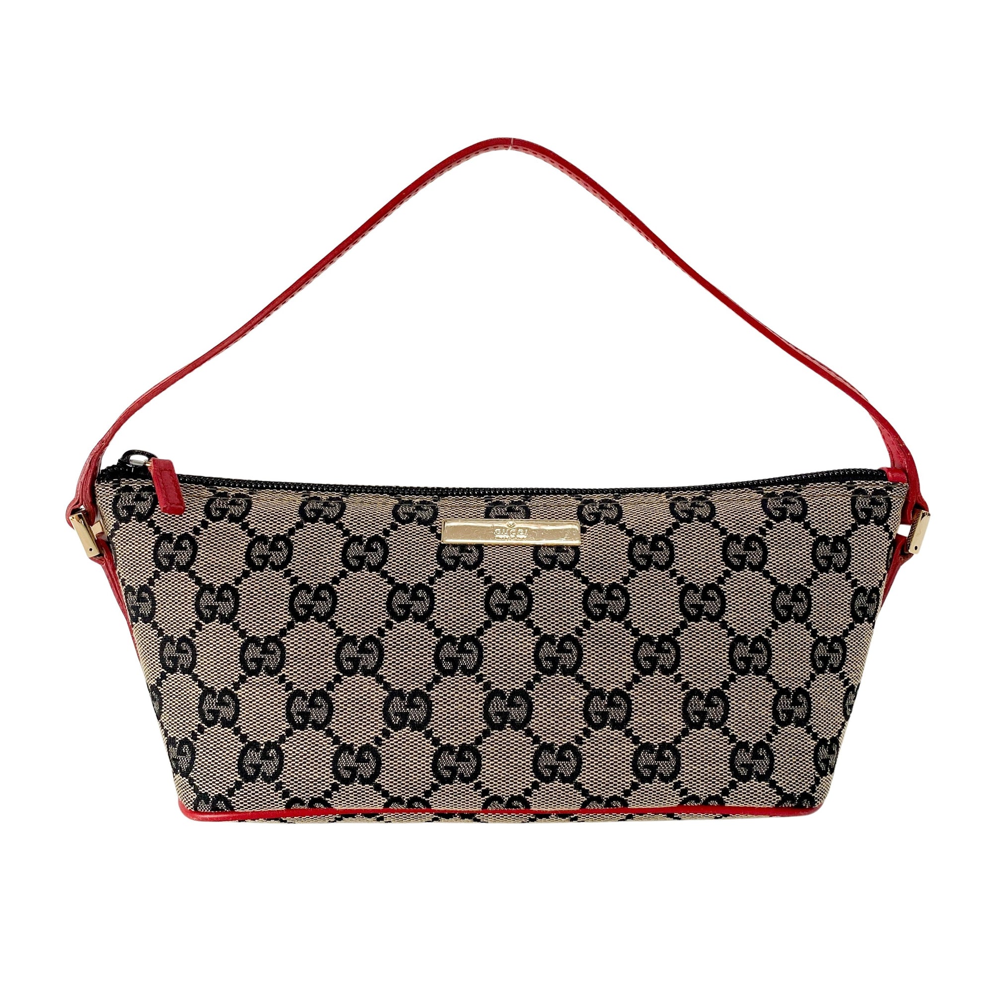 Boat Bag Red Leather GG Canvas Bag