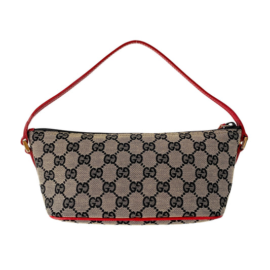 Boat Bag Red Leather GG Canvas Bag