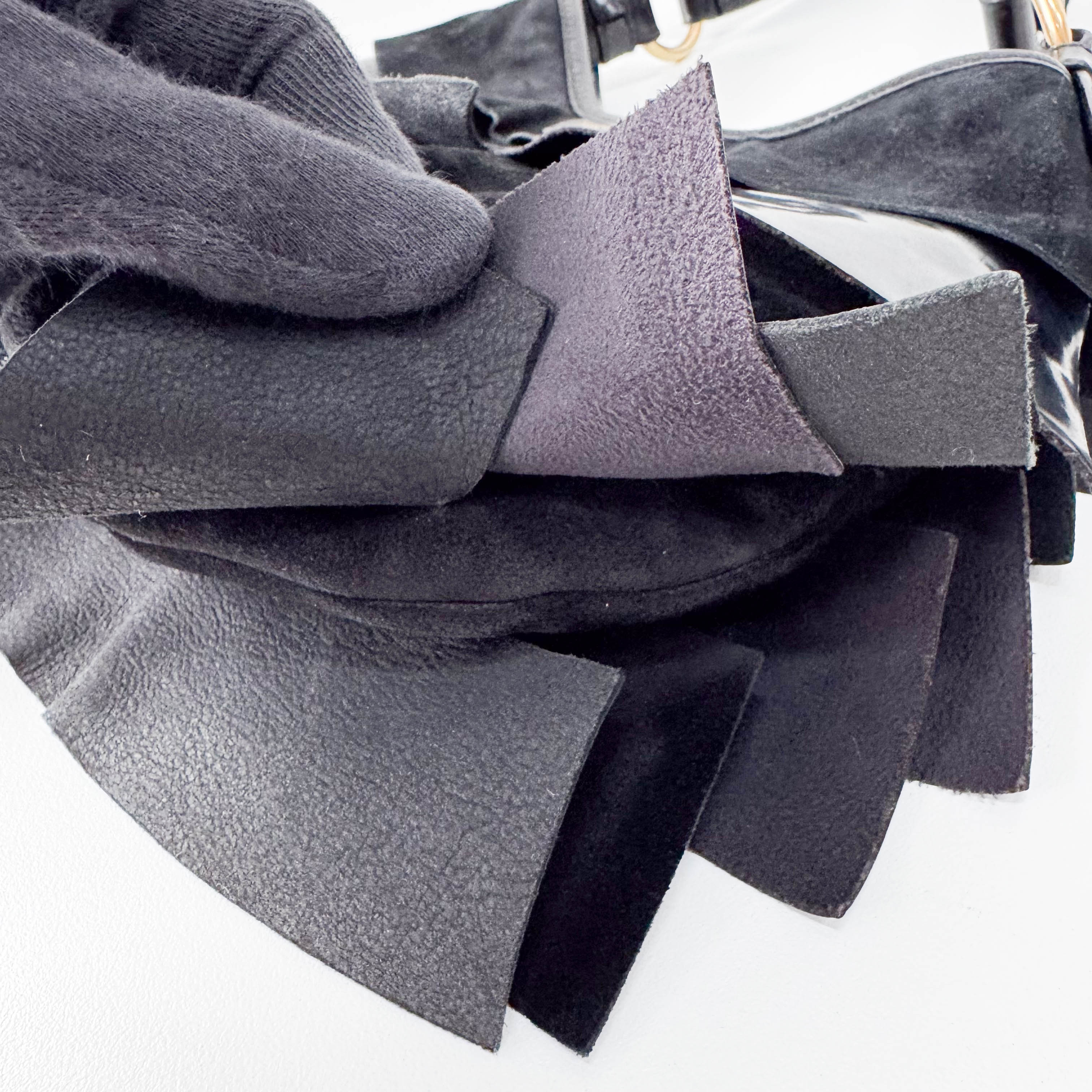 Saint-Tropez Black Leather/Patent Shoulder Bag