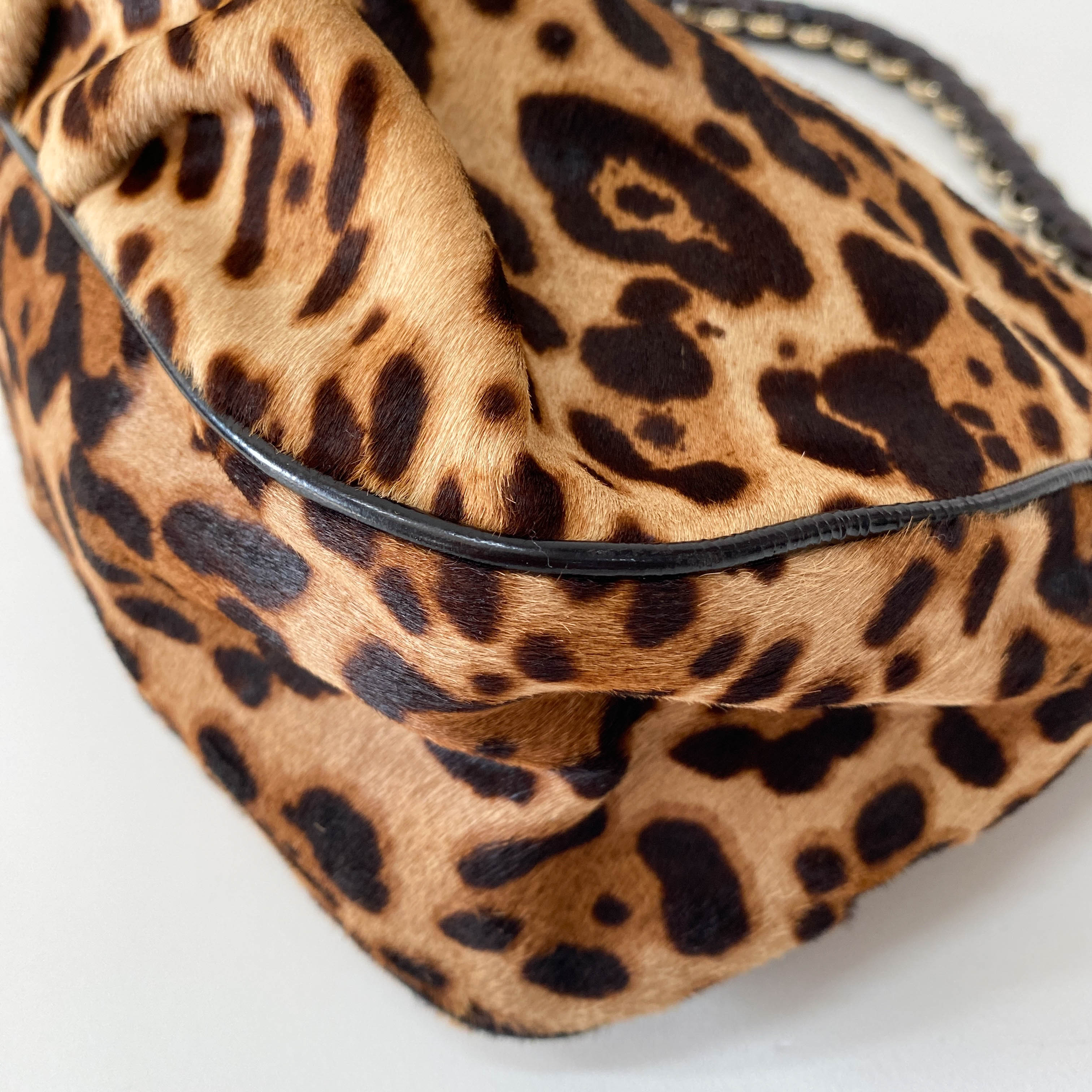 Big Mamma Baguette Leopard Pony Hair Shoulder Bag