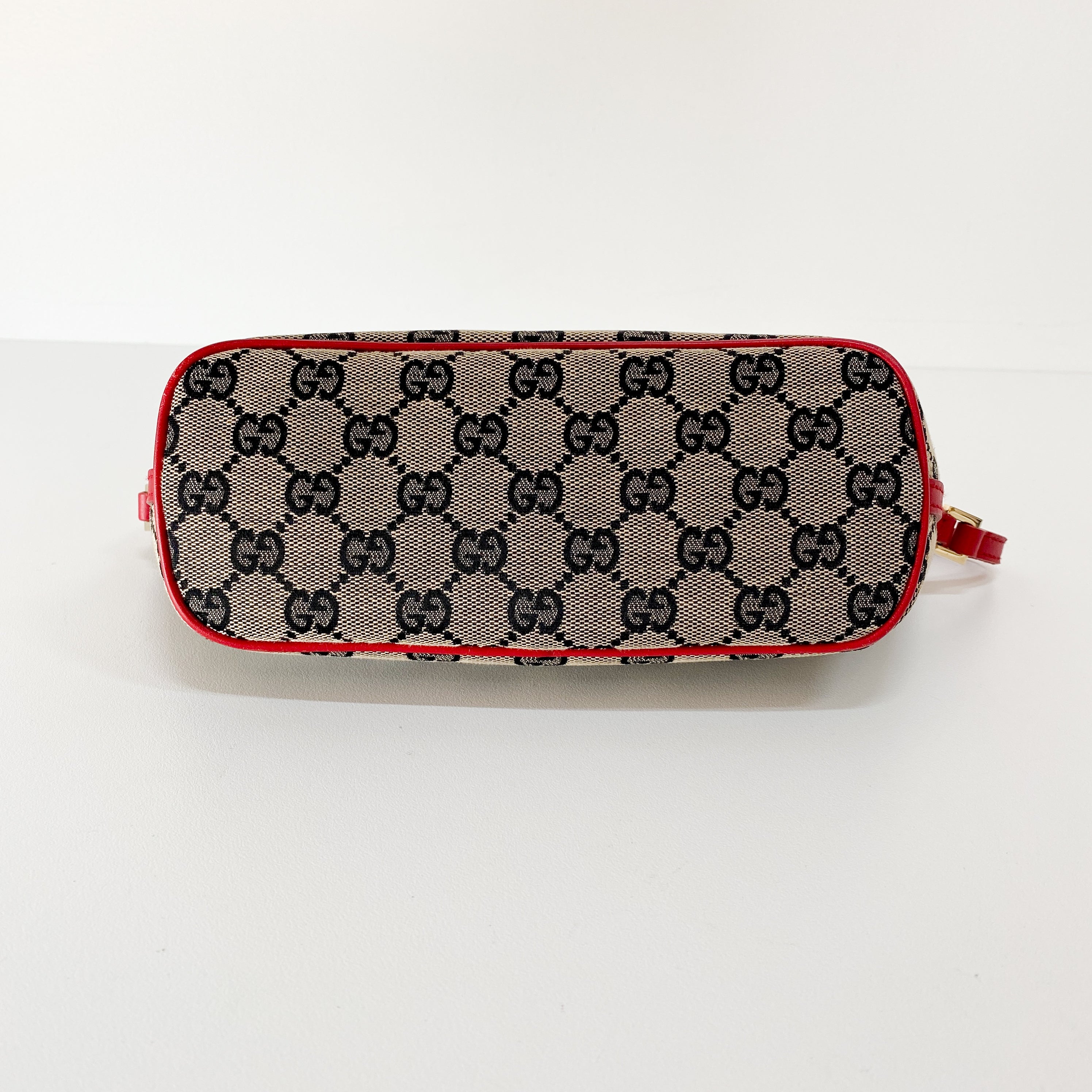 Boat Bag Red Leather GG Canvas Bag