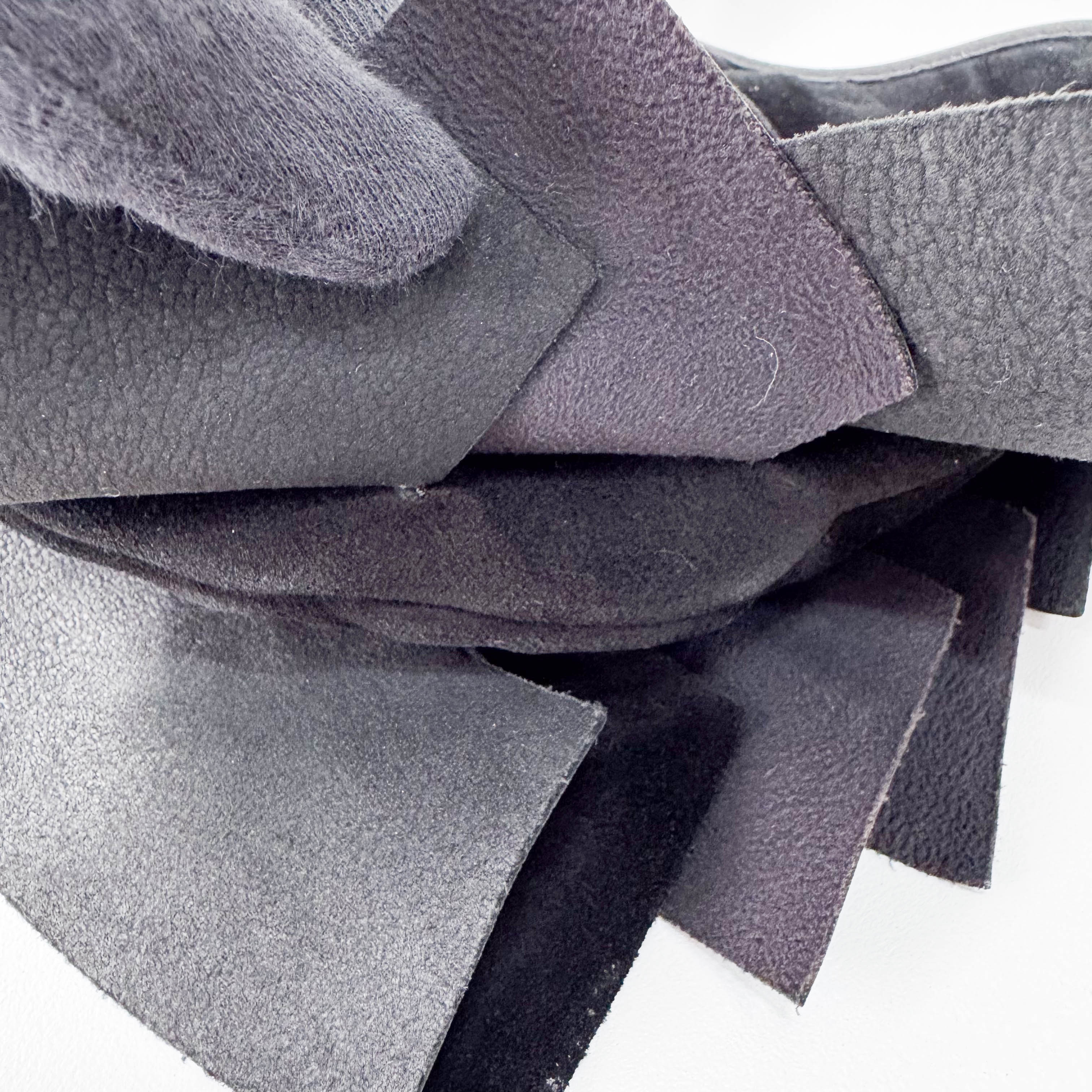 Saint-Tropez Black Leather/Patent Shoulder Bag