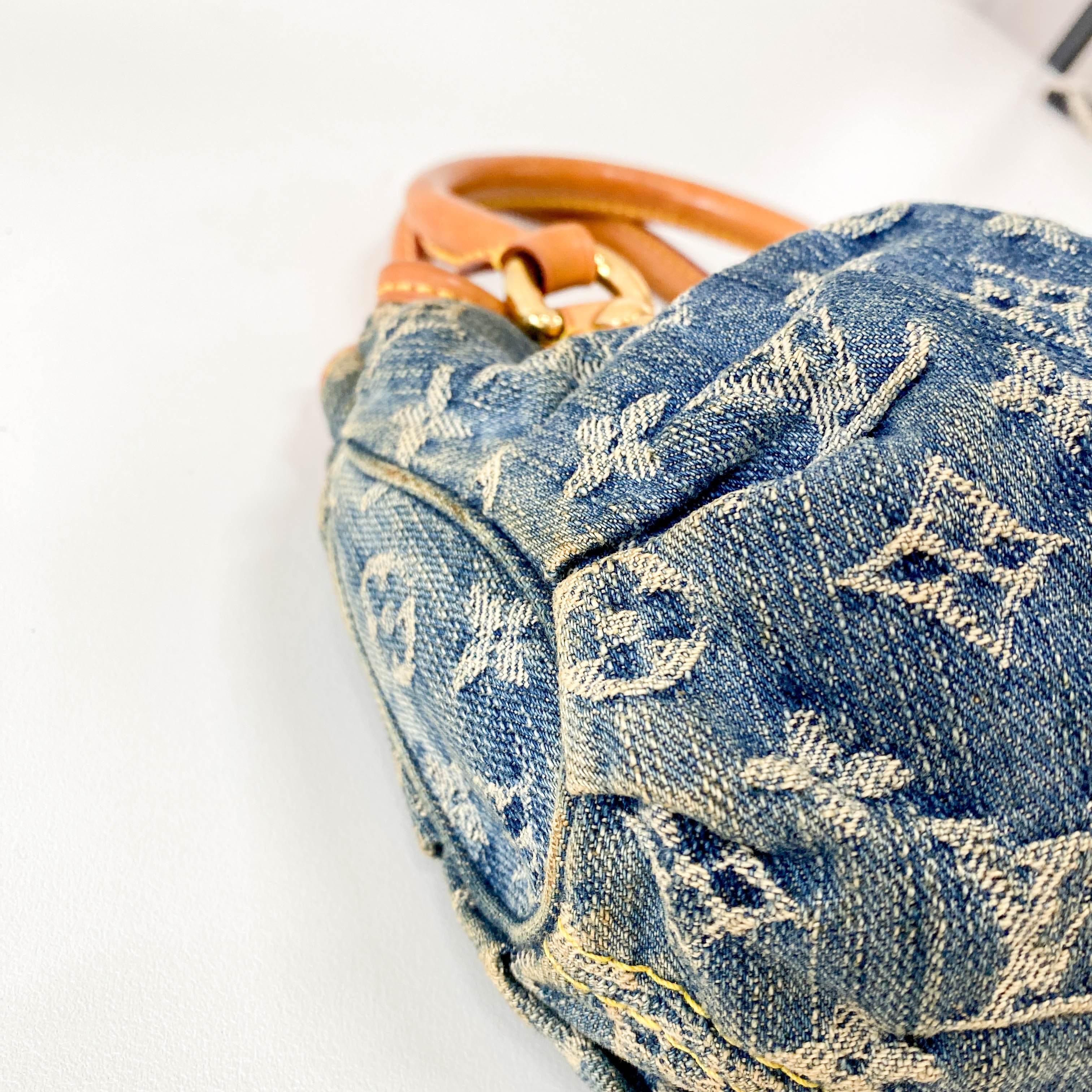 Blue Denim Monogram Pleaty Handbag