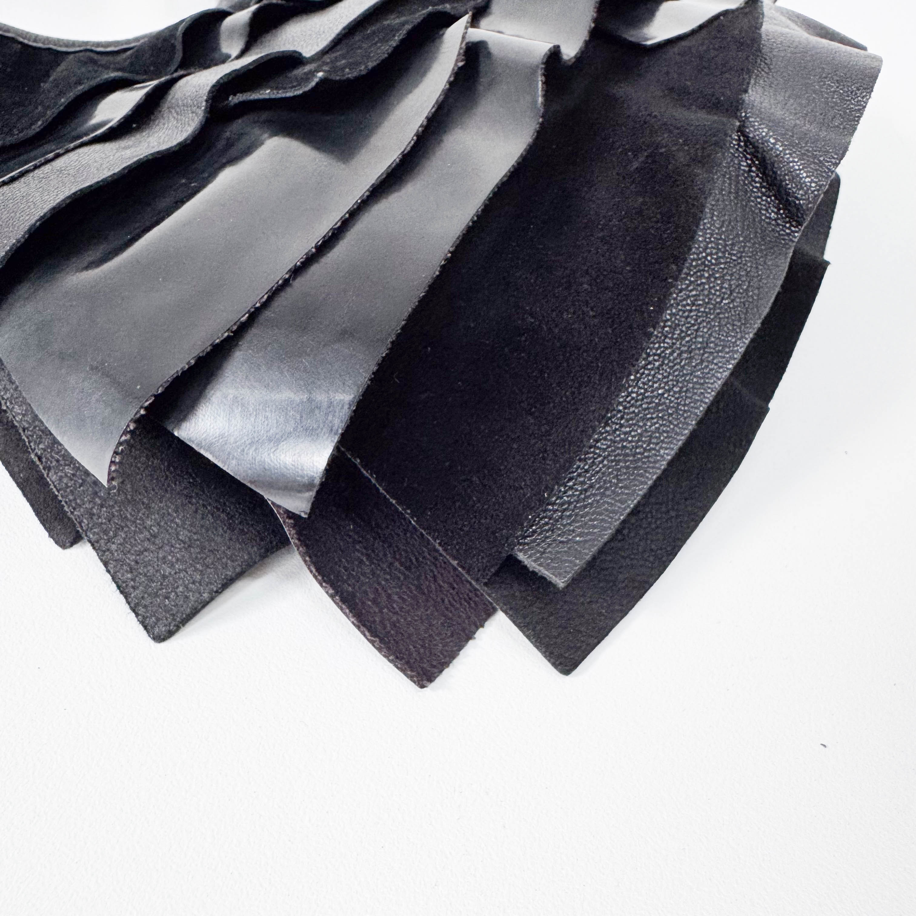 Saint-Tropez Black Leather/Patent Shoulder Bag