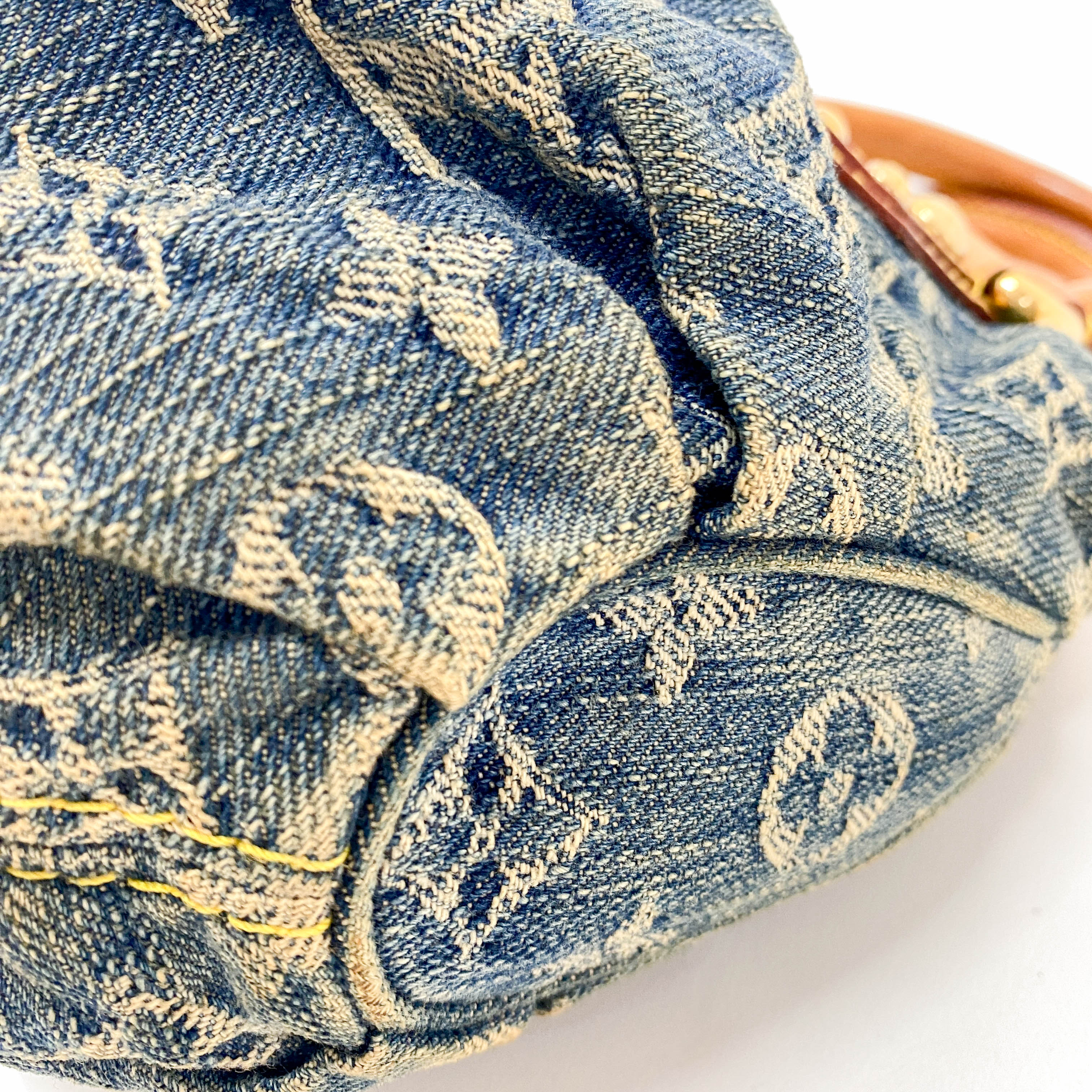 Blue Denim Monogram Pleaty Handbag