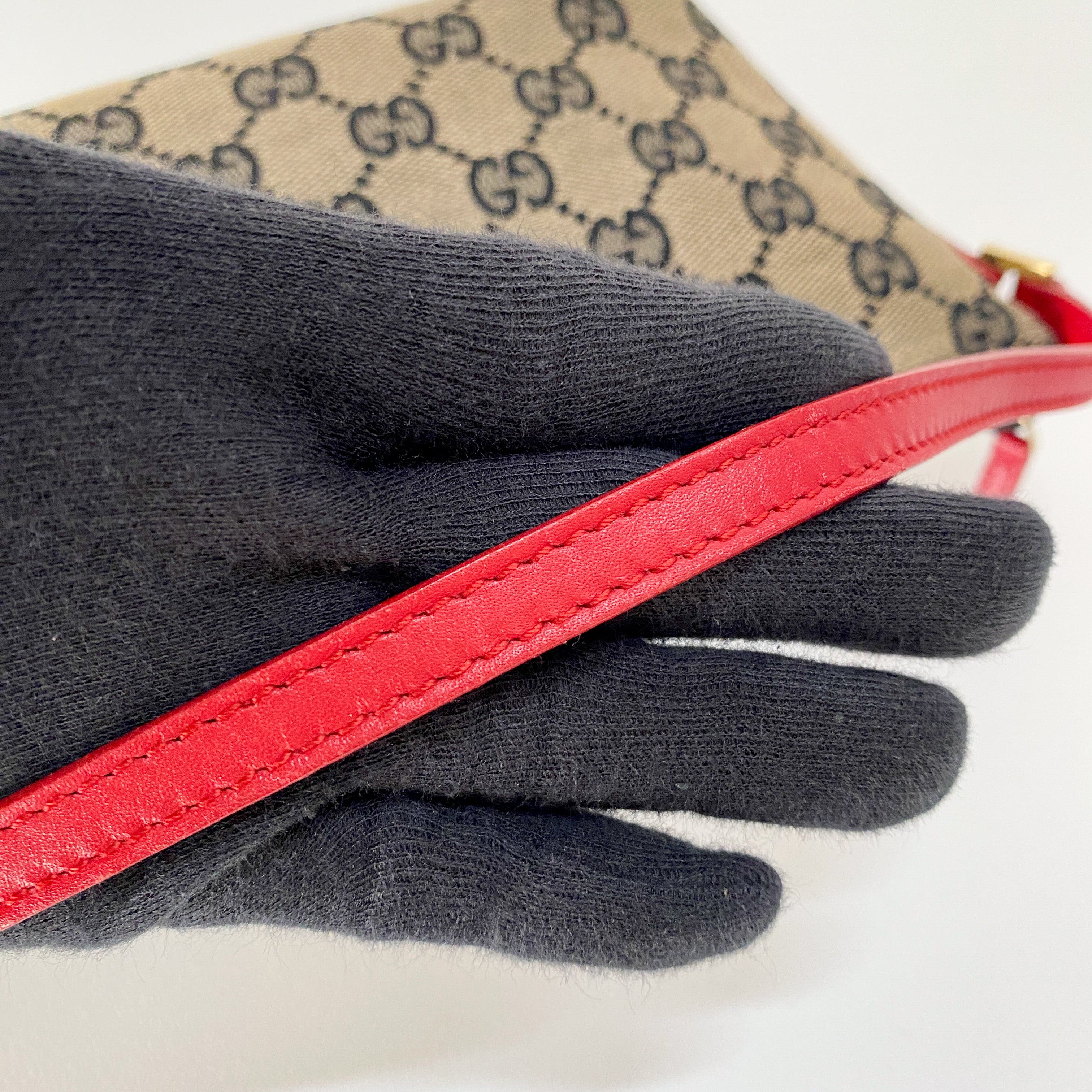 Boat Bag Red Leather GG Canvas Bag