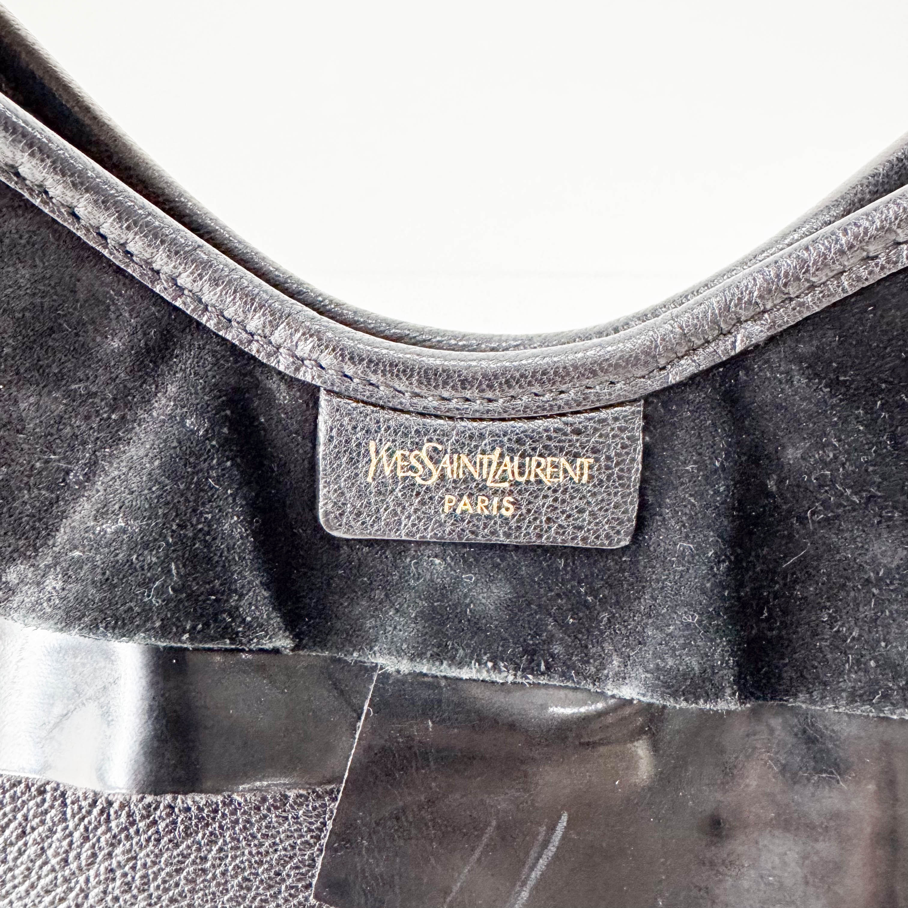 Saint-Tropez Black Leather/Patent Shoulder Bag