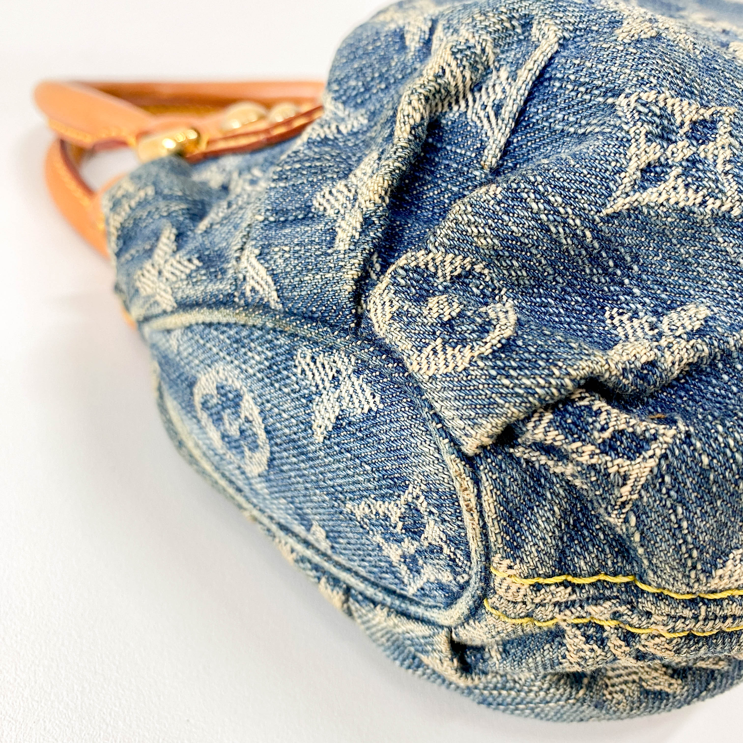 Blue Denim Monogram Pleaty Handbag