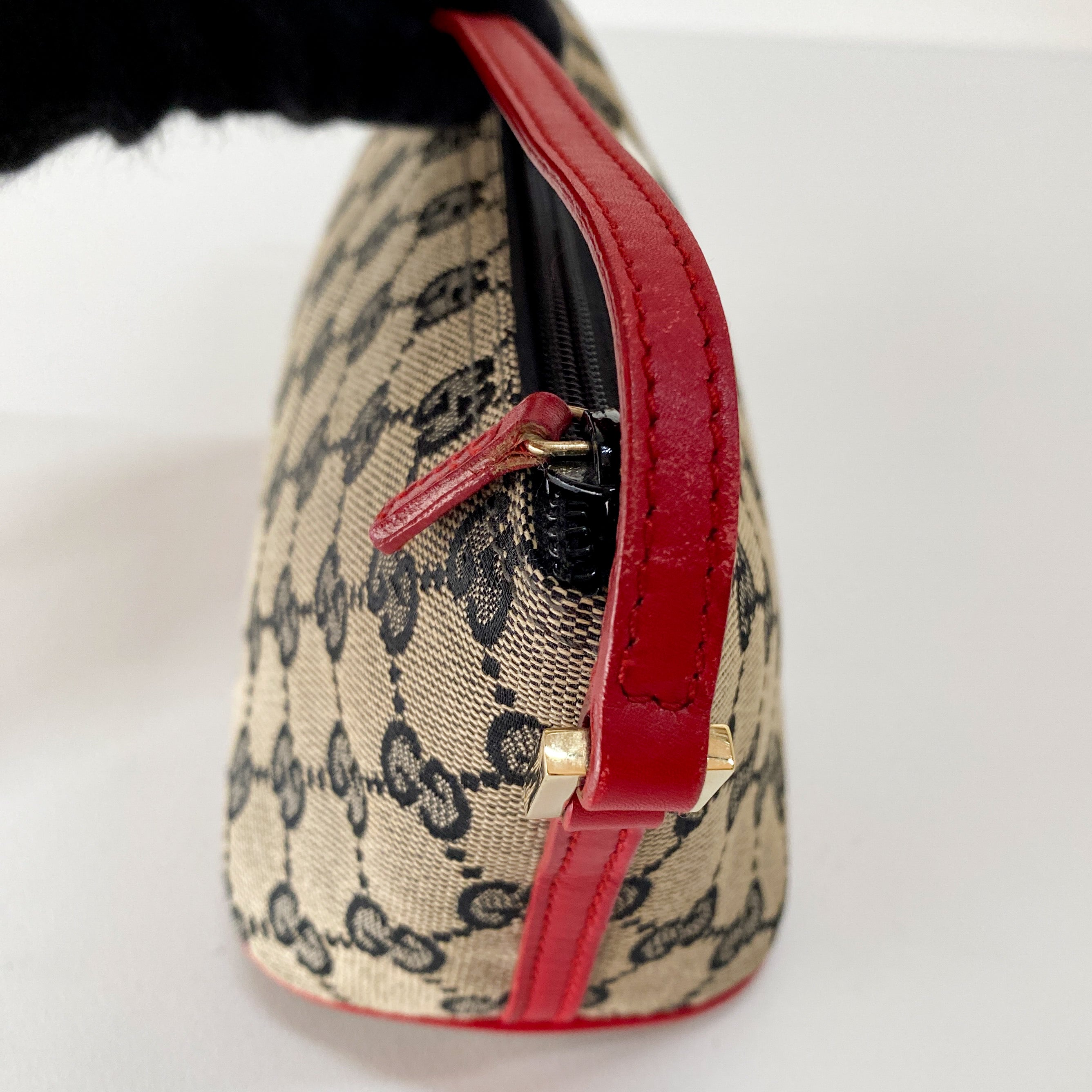 Boat Bag Red Leather GG Canvas Bag