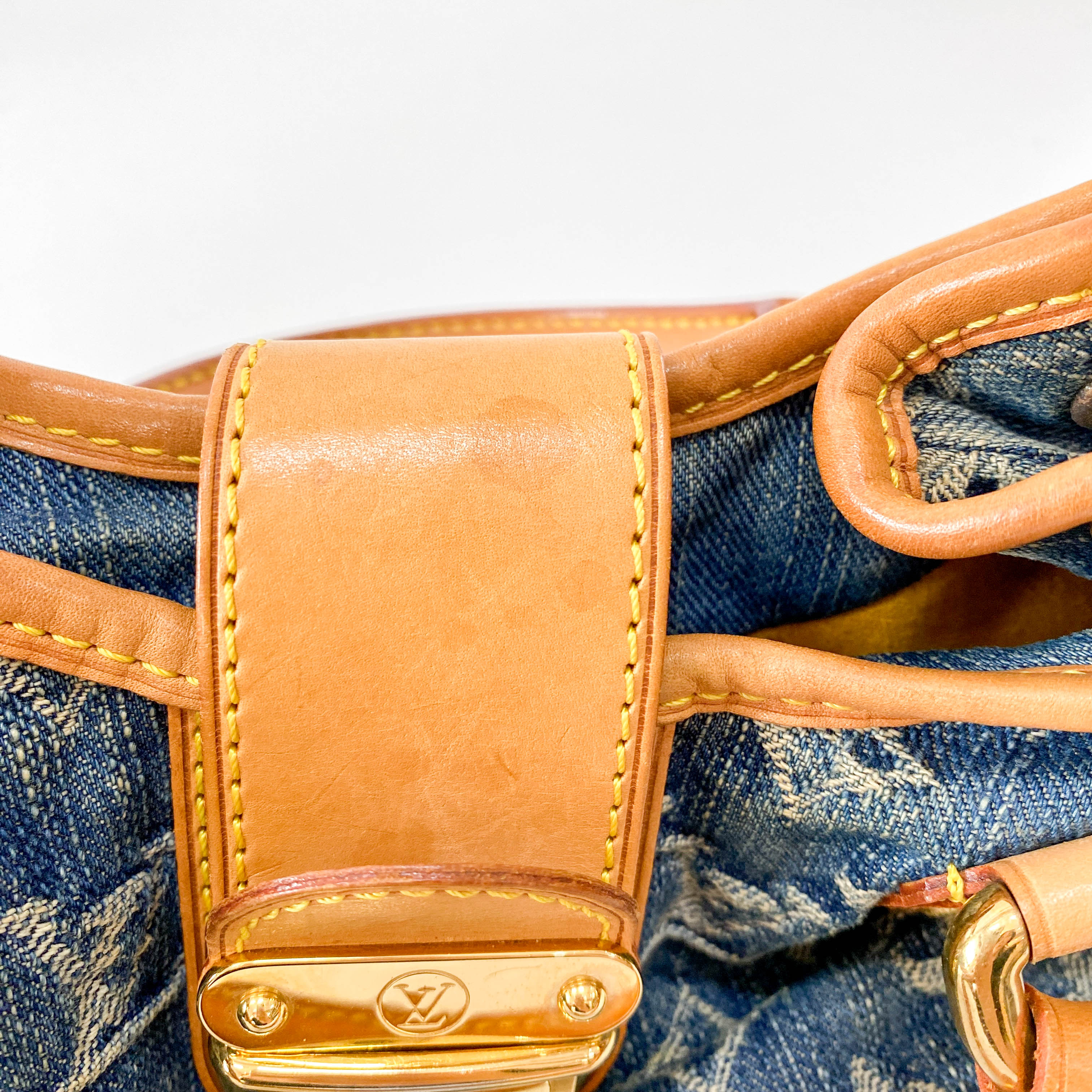 Blue Denim Monogram Pleaty Handbag