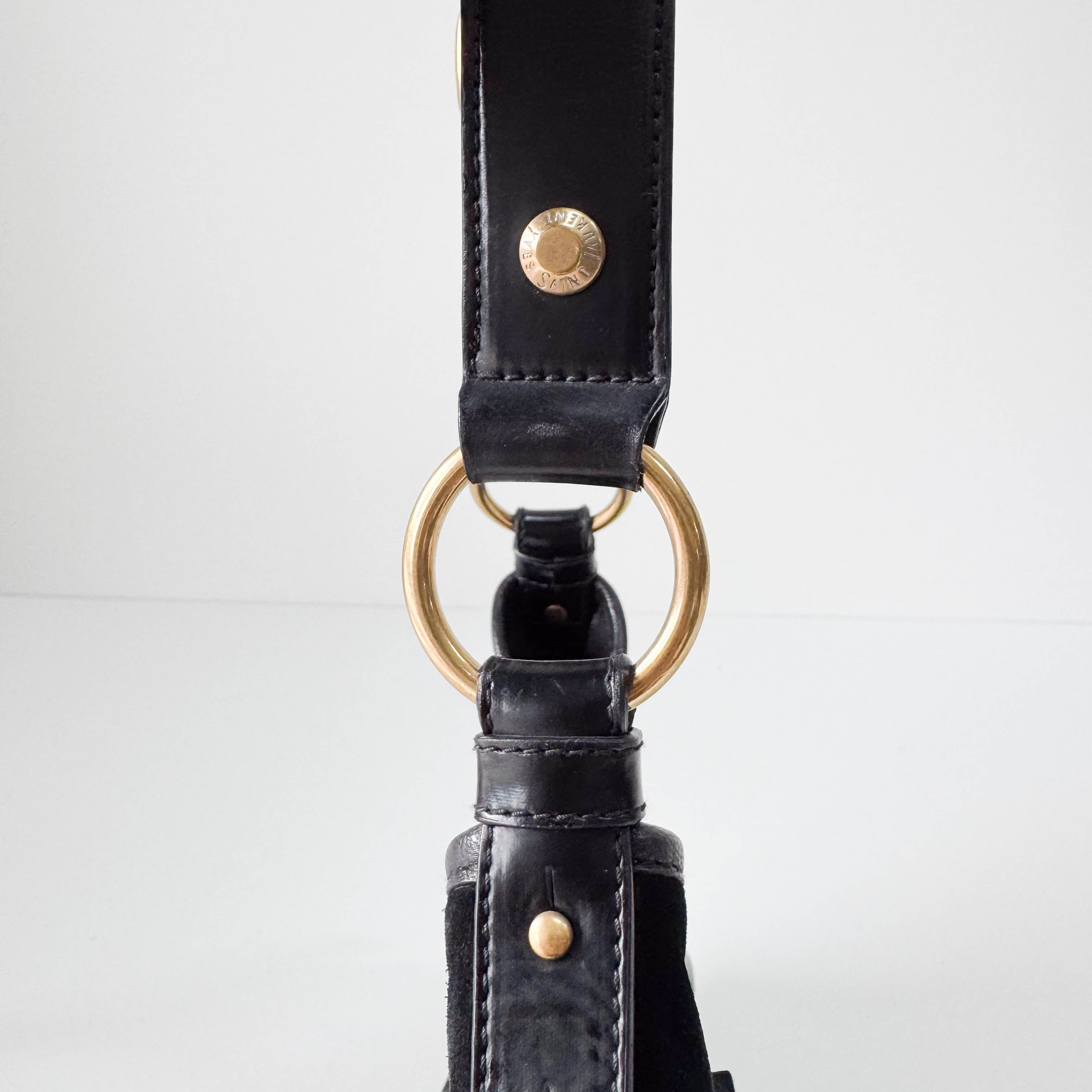 Saint-Tropez Black Leather/Patent Shoulder Bag