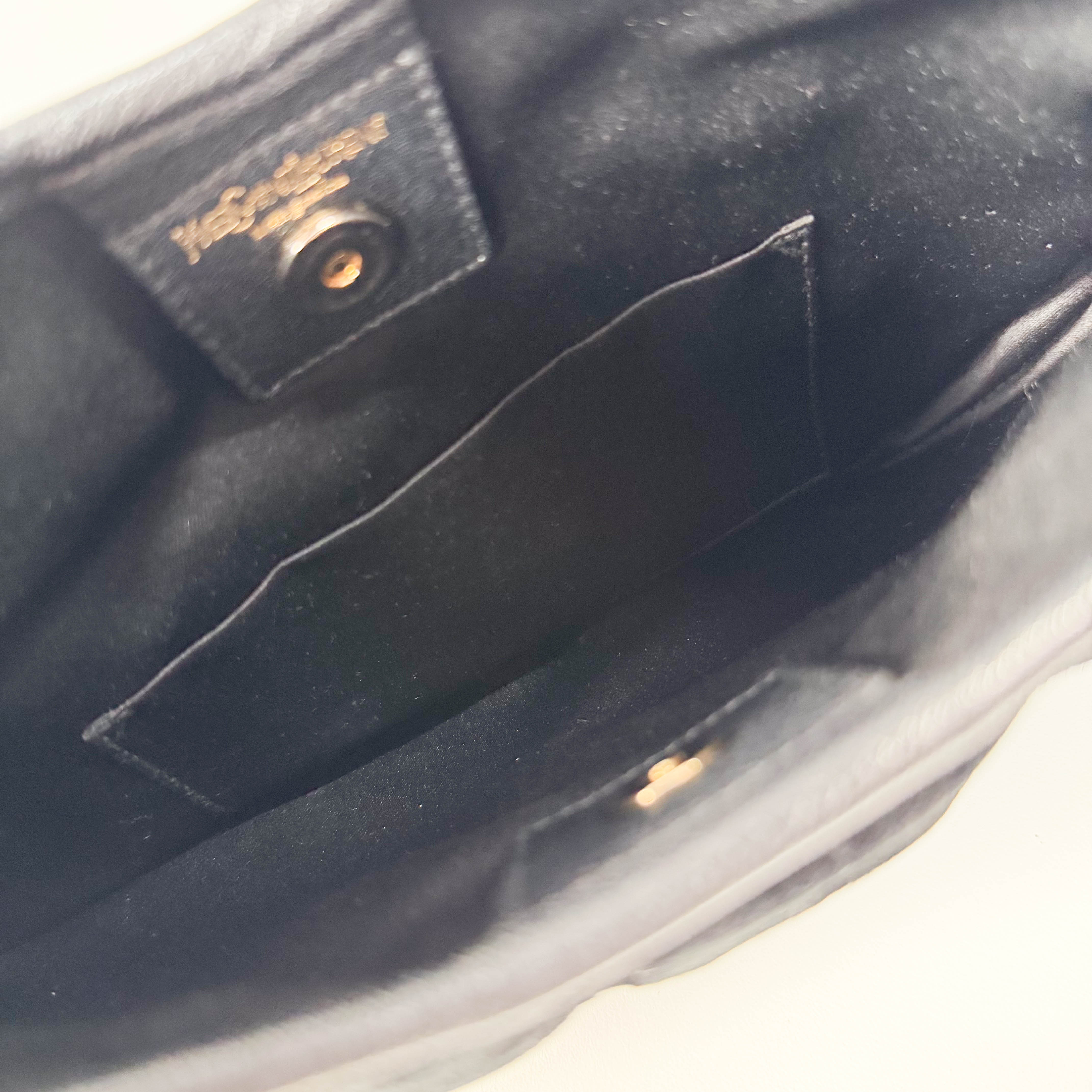 Saint-Tropez Black Leather/Patent Shoulder Bag