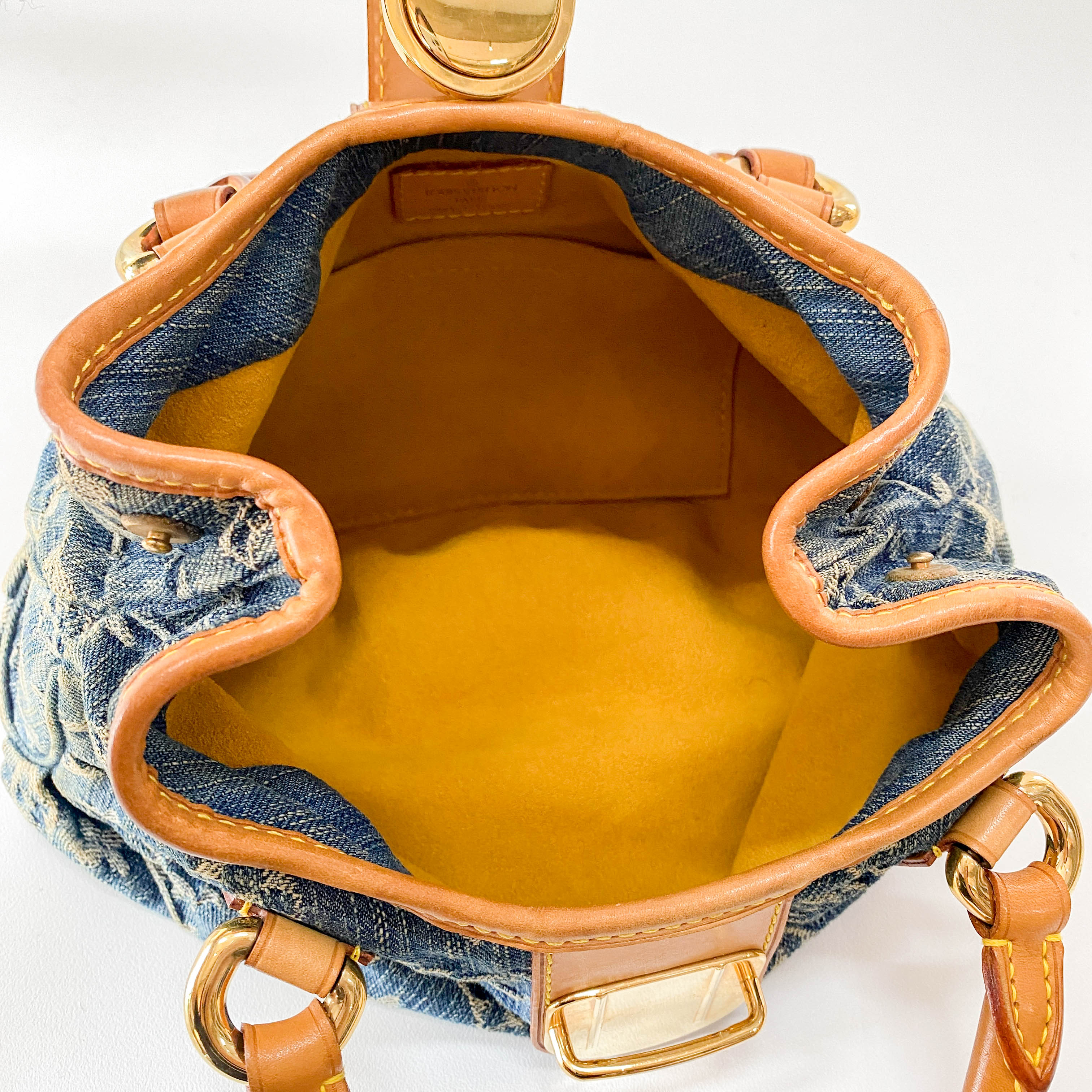 Blue Denim Monogram Pleaty Handbag