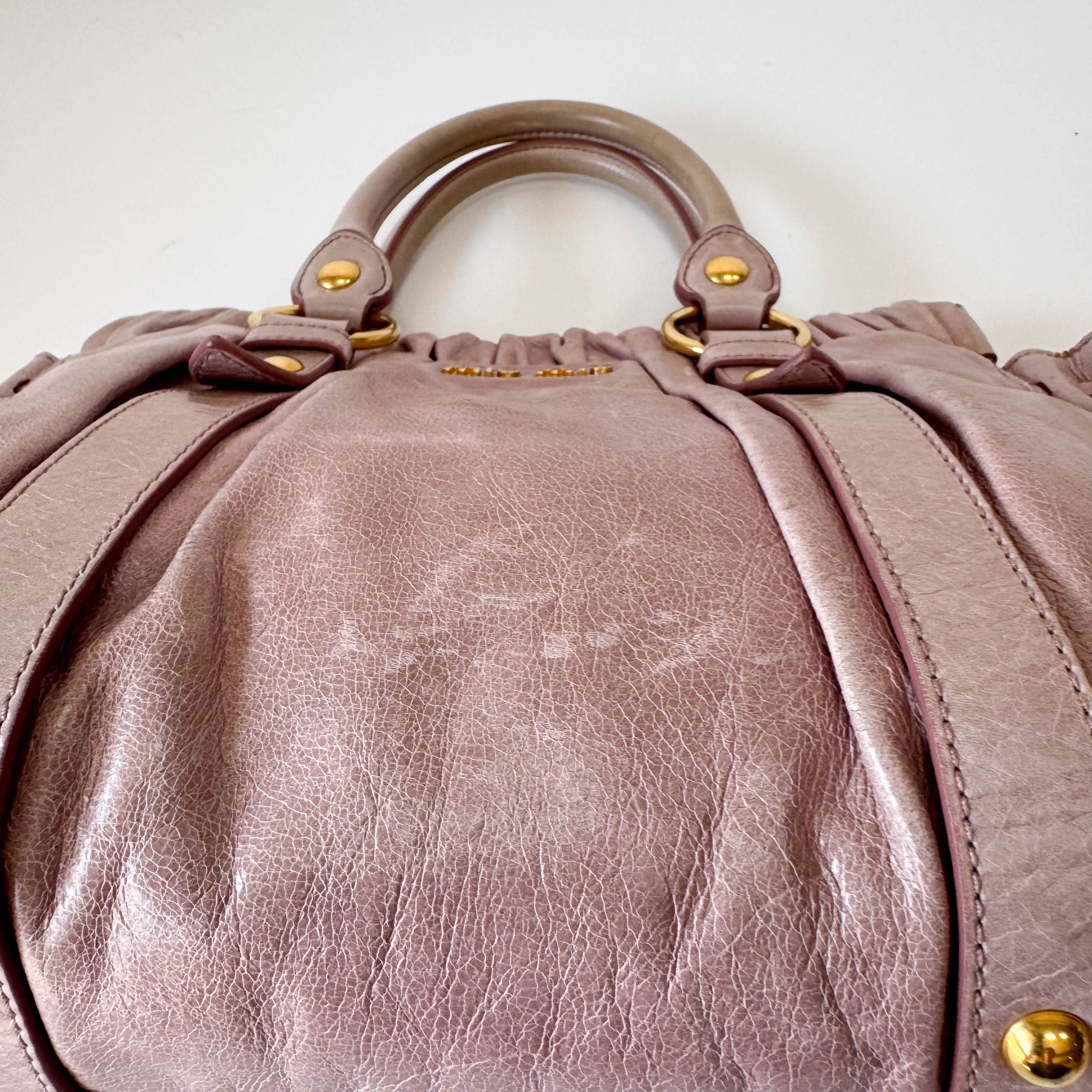 Vitello Bauletto Light Pink Leather Shoulder Bag