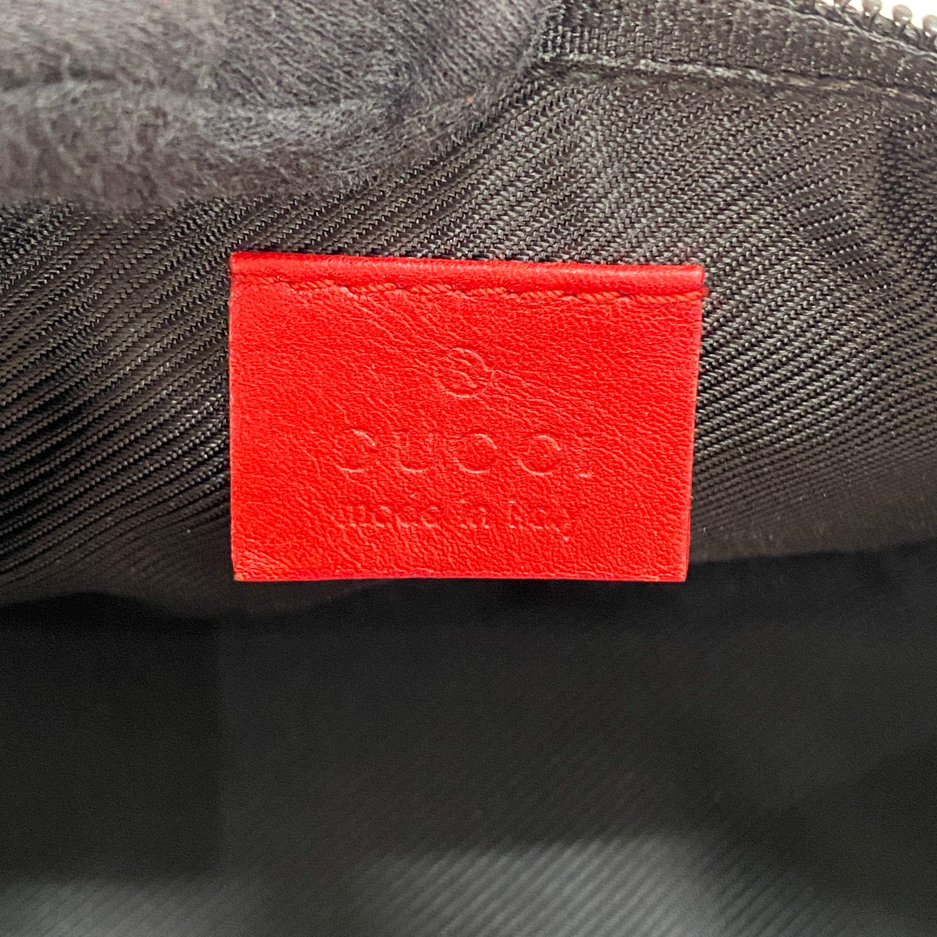 Boat Bag Red Leather GG Canvas Bag