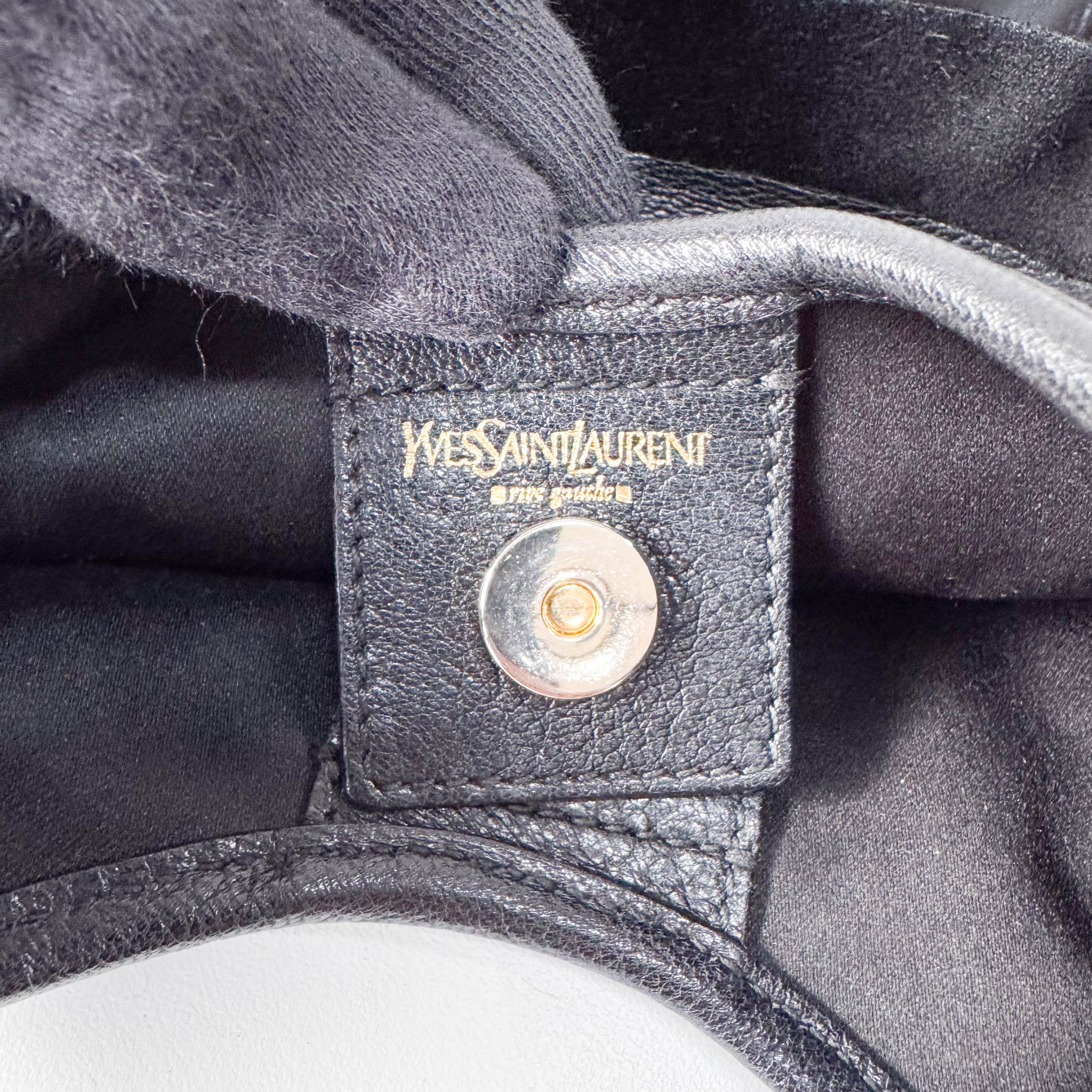 Saint-Tropez Black Leather/Patent Shoulder Bag