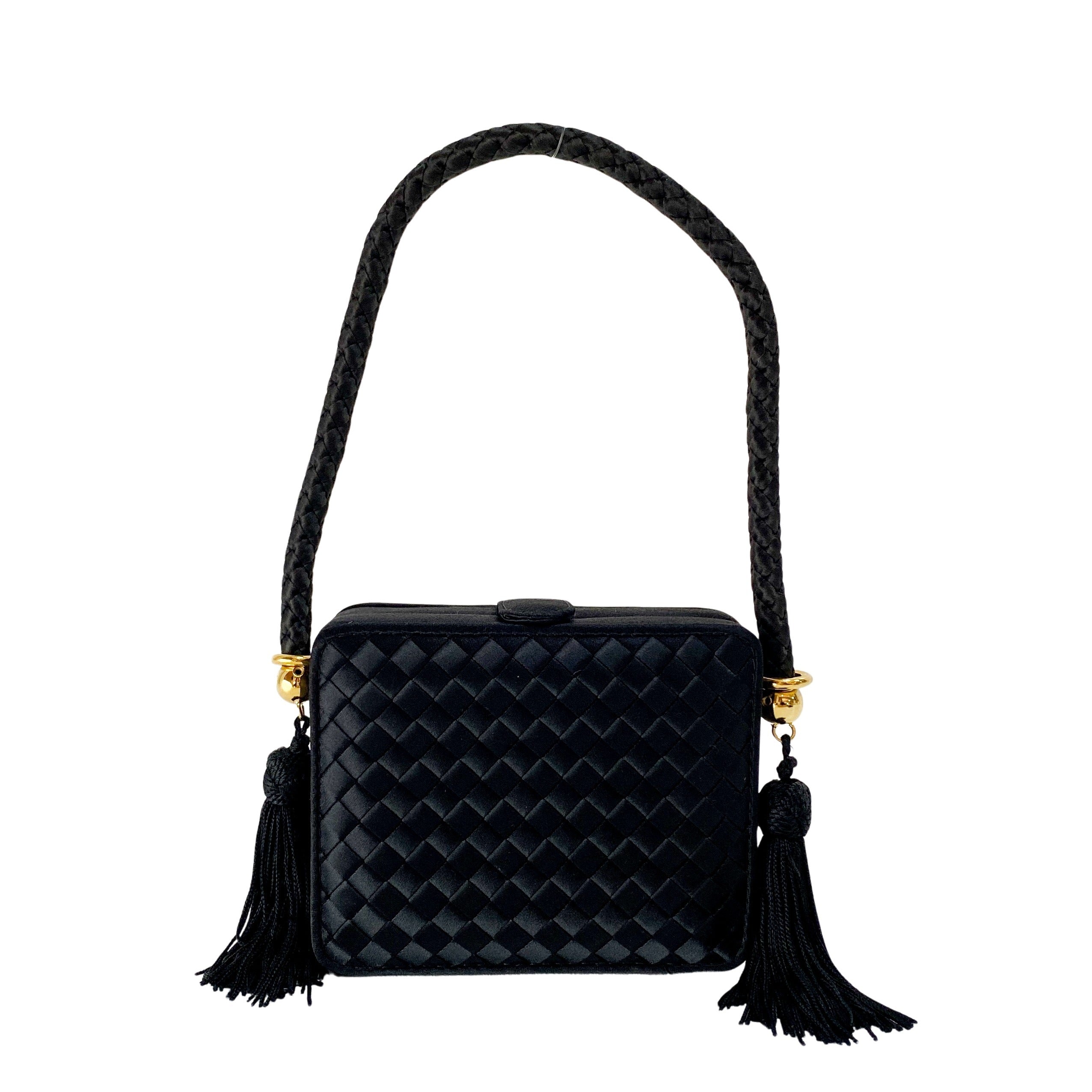Intrecciatto Black Satin with Tassels