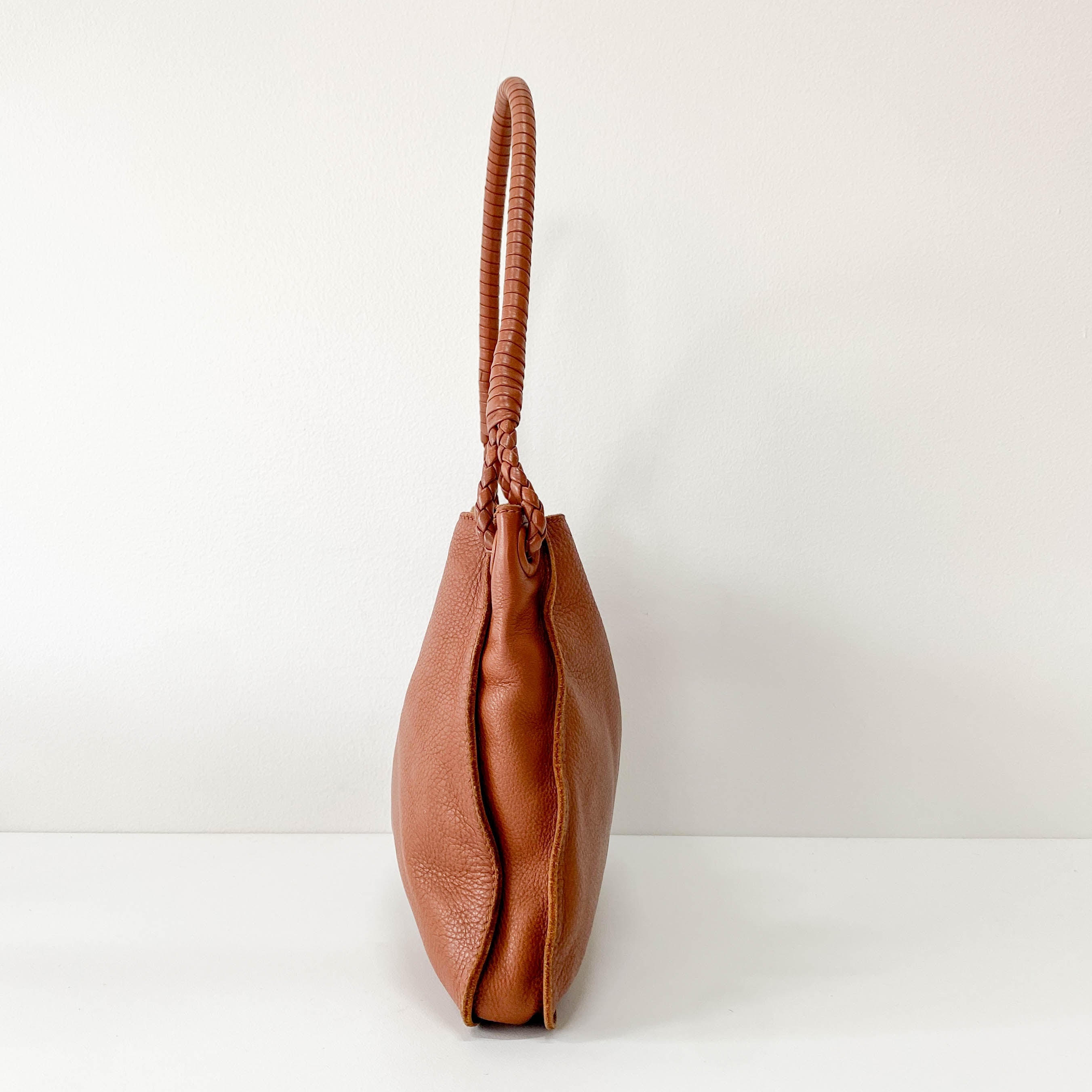 Caramel Brown Leather Shoulder Bag