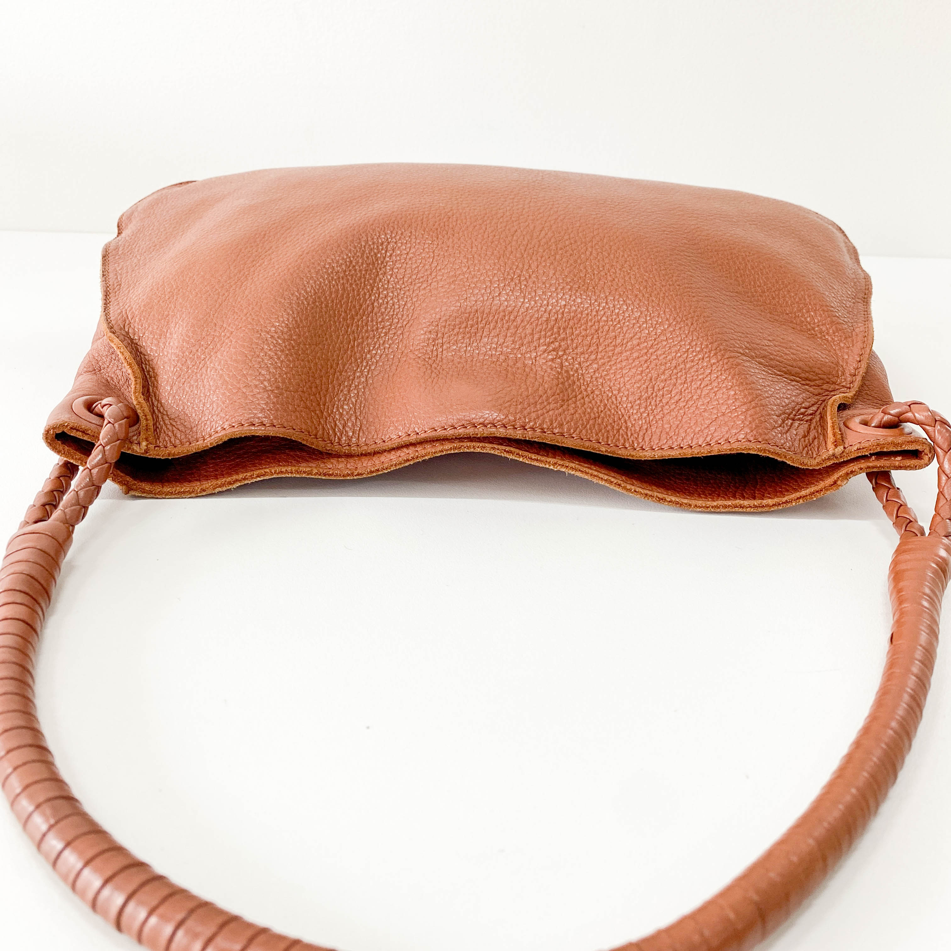 Caramel Brown Leather Shoulder Bag