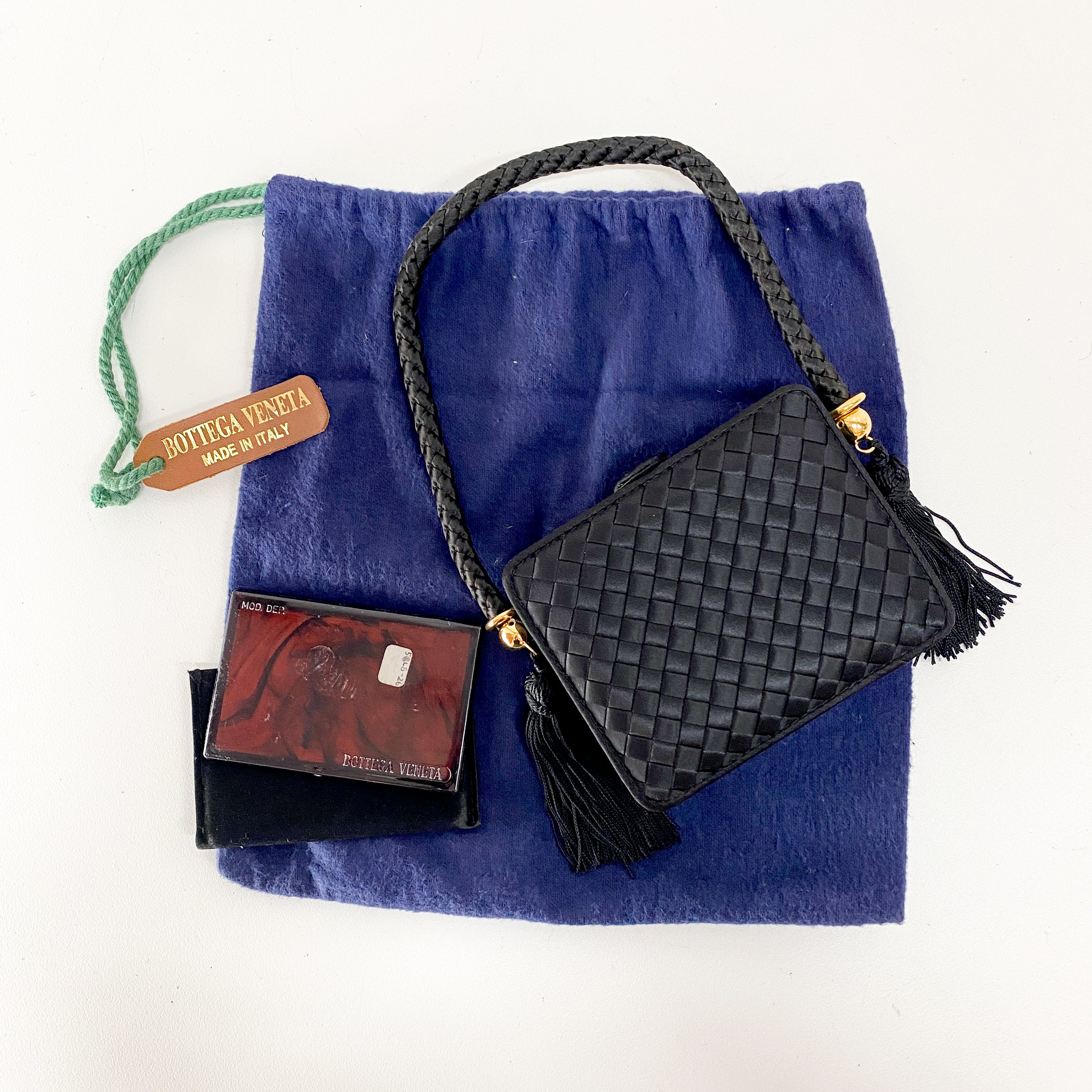 Intrecciatto Black Satin with Tassels