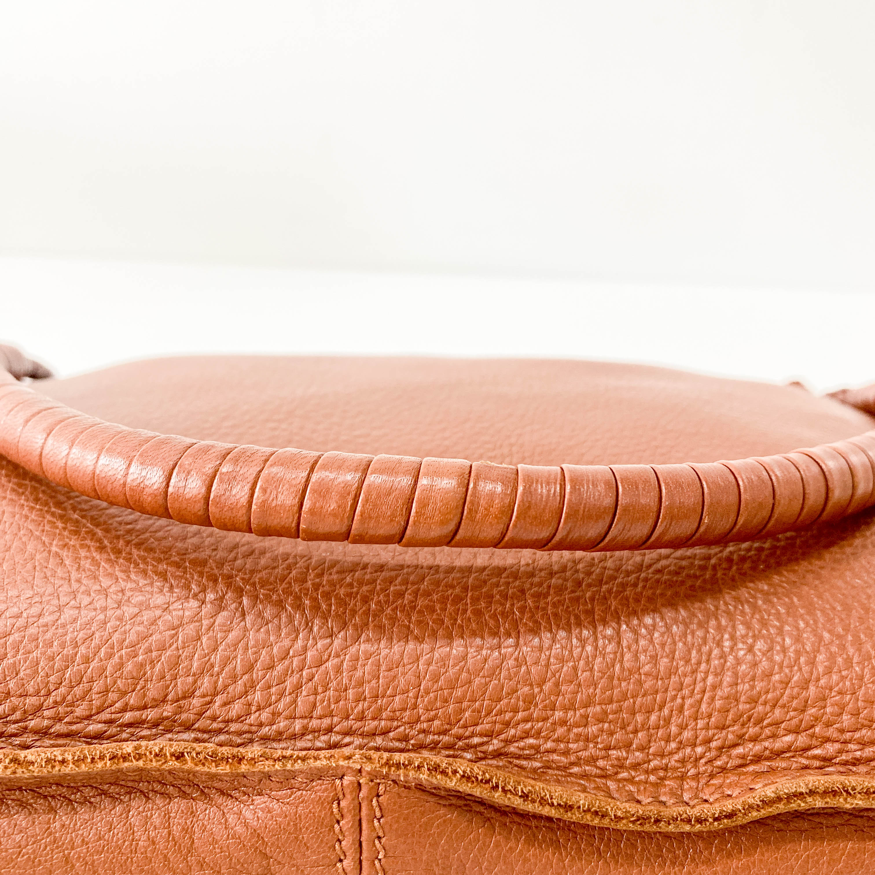 Caramel Brown Leather Shoulder Bag