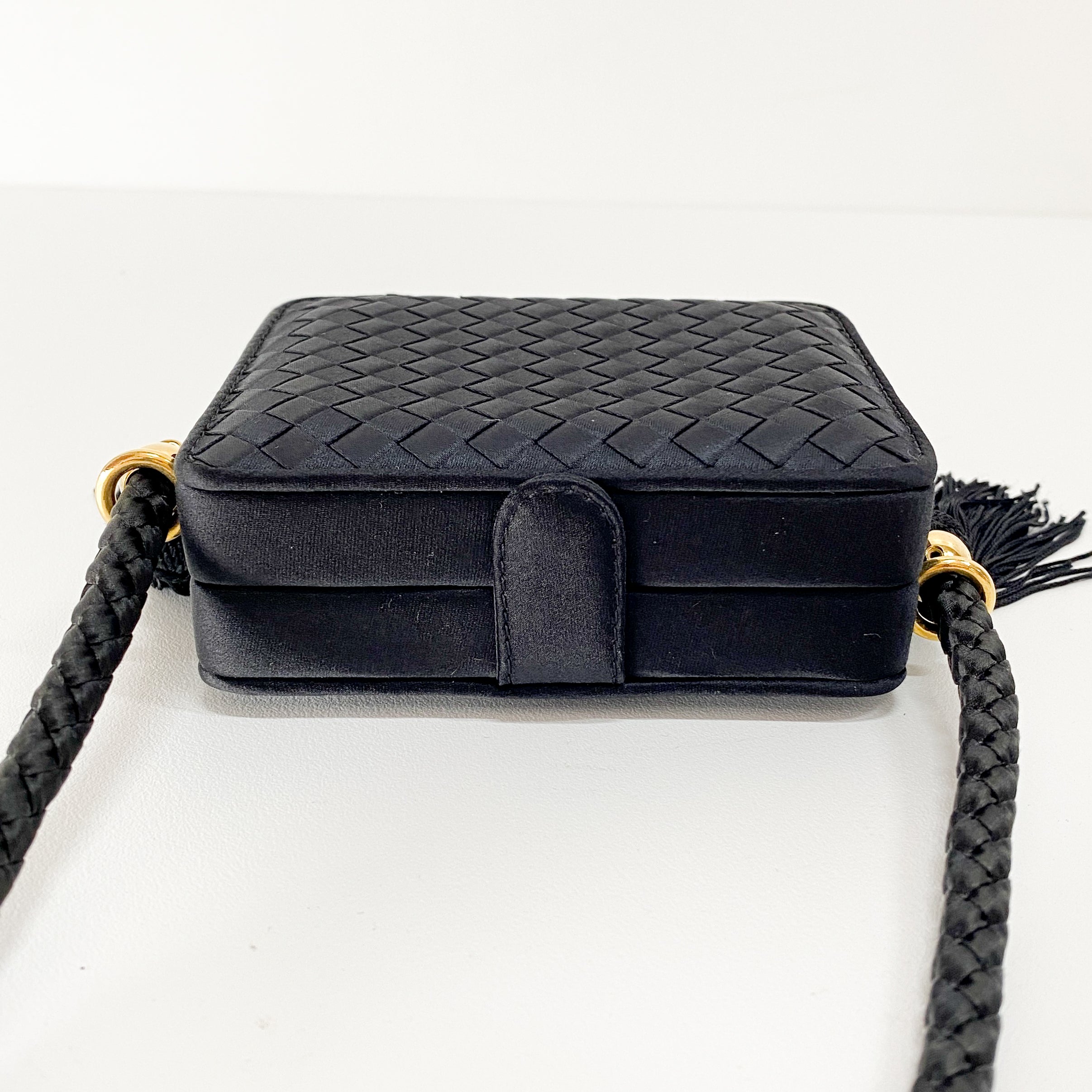 Intrecciatto Black Satin with Tassels