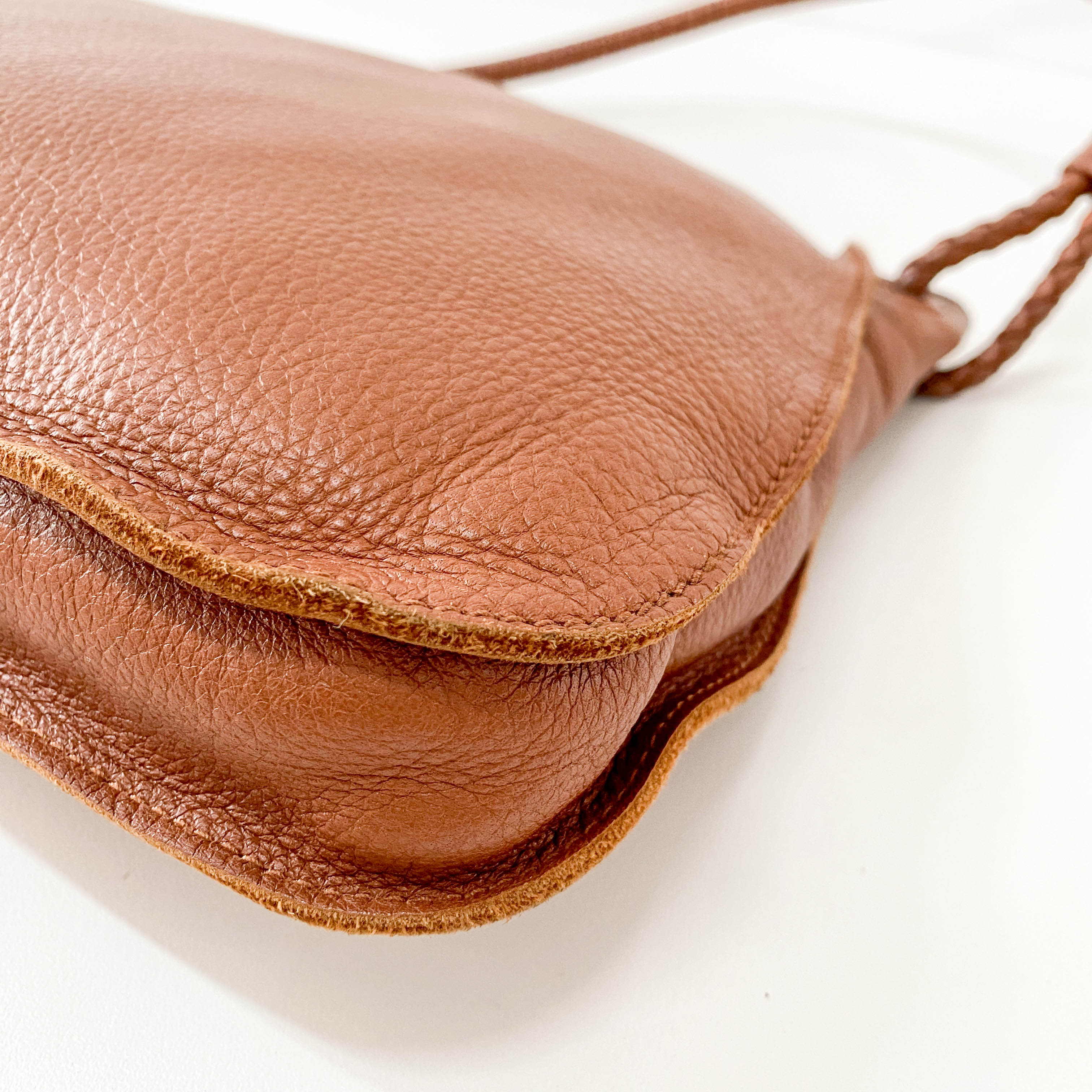 Caramel Brown Leather Shoulder Bag