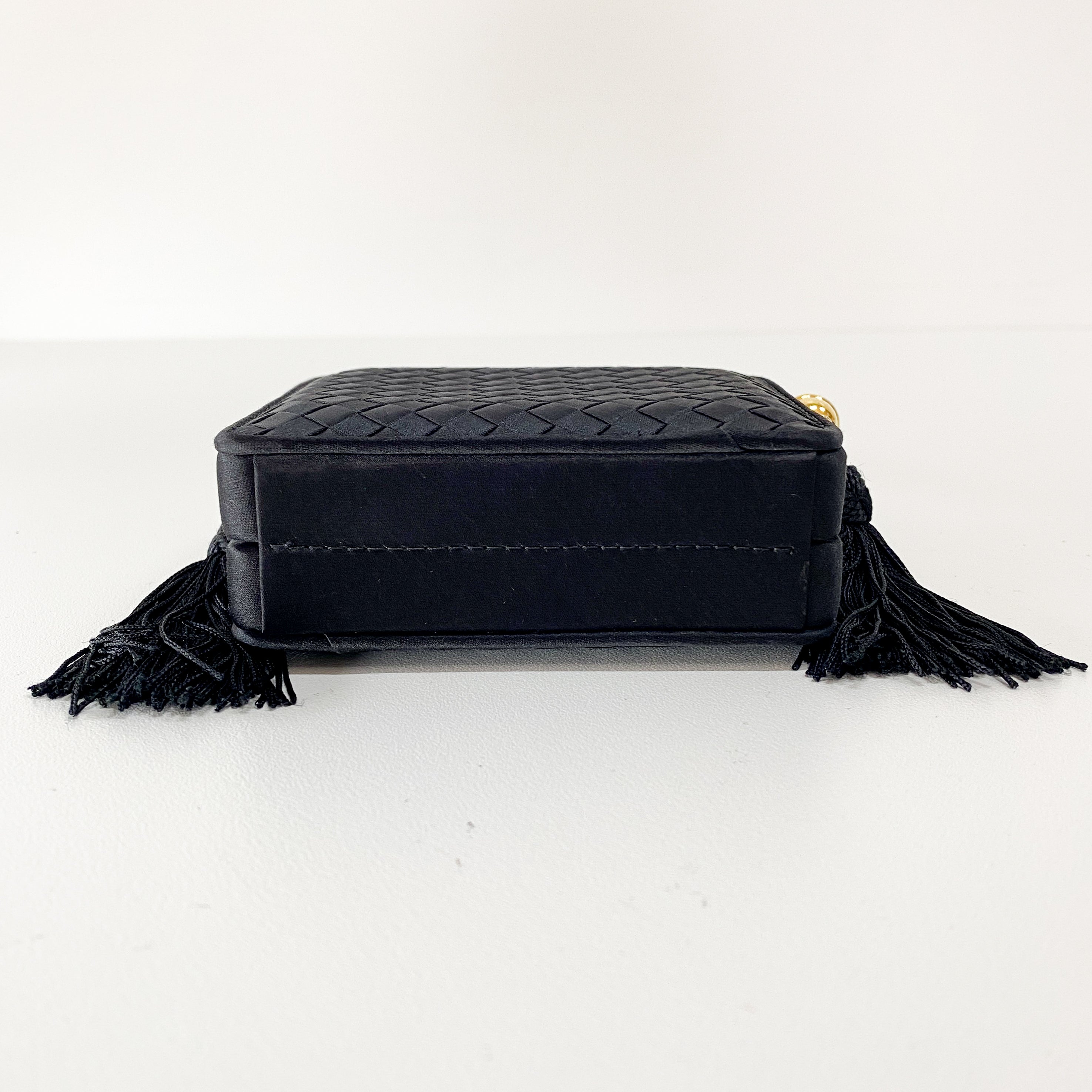 Intrecciatto Black Satin with Tassels