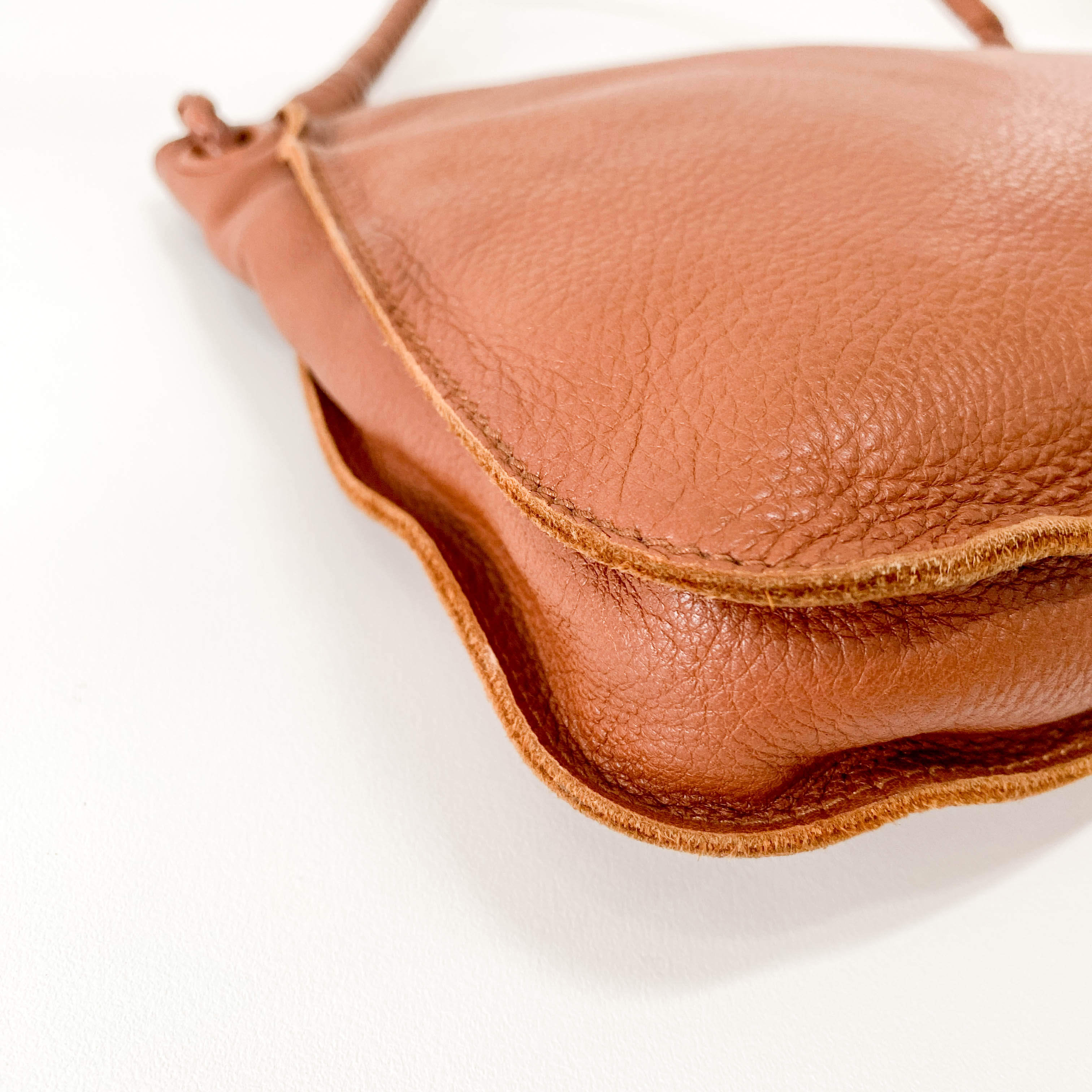 Caramel Brown Leather Shoulder Bag
