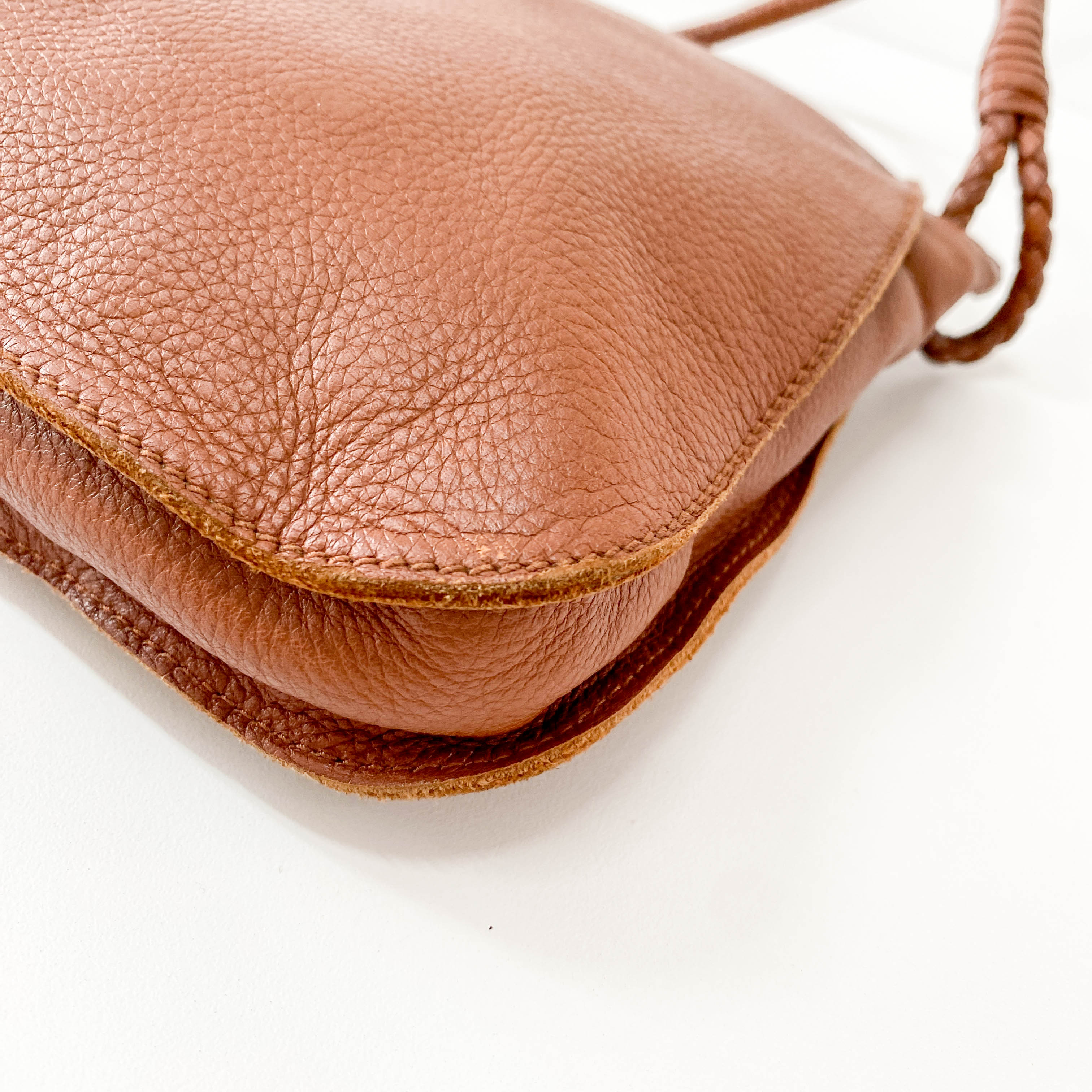 Caramel Brown Leather Shoulder Bag
